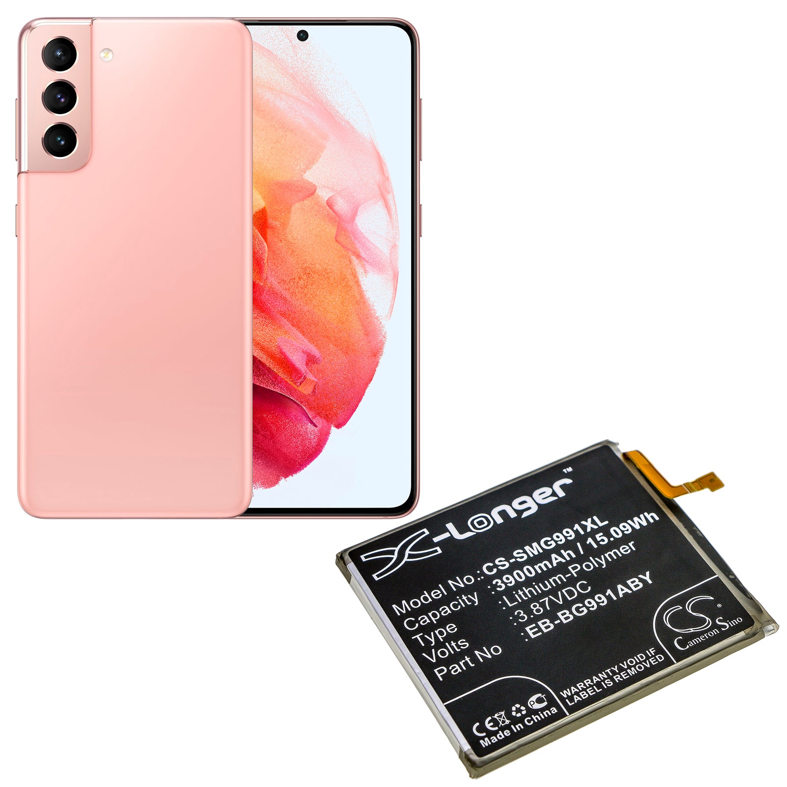 Li-Polymer Battery fits Samsung, Galaxy S21 5g, Galaxy S21 5g Uw, Sc-51b 3.87V, 3900mAh Mobile & SmartPhone Cameron Sino Technology Limited