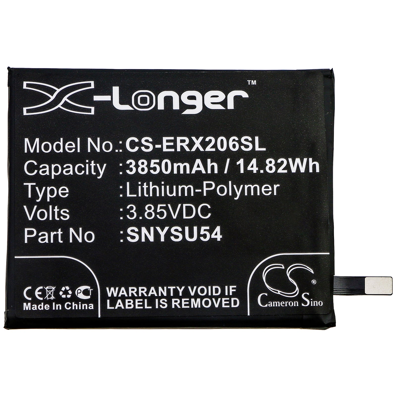 Li-Polymer Battery fits Sony, A002so, Pdx-203, Pdx-206 3.85V, 3850mAh Mobile & SmartPhone Cameron Sino Technology Limited