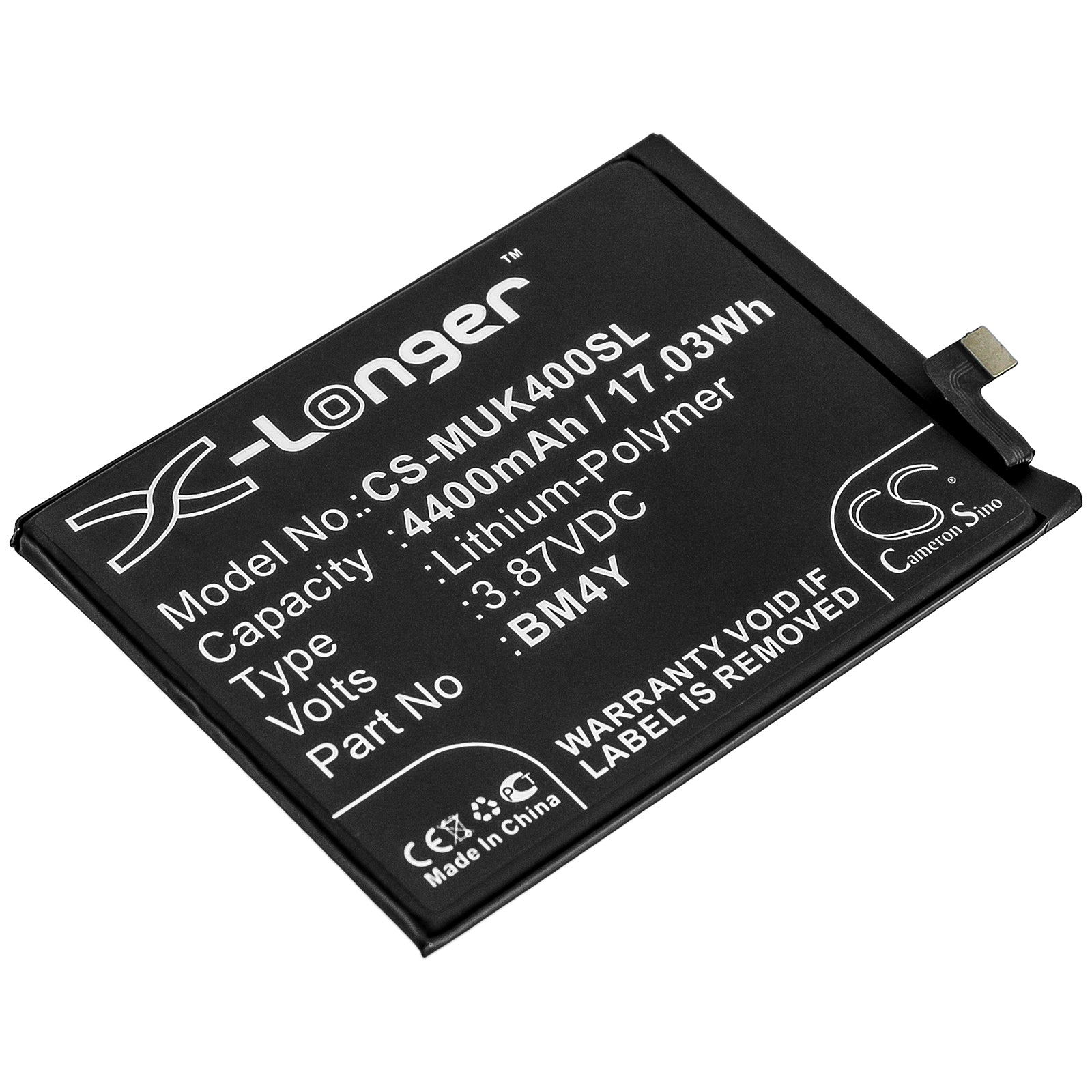 Li-Polymer Battery fits Redmi, K40 5g, K40 Pro 5g, K40 Pro+ 5g 3.87V, 4400mAh Mobile & SmartPhone Cameron Sino Technology Limited