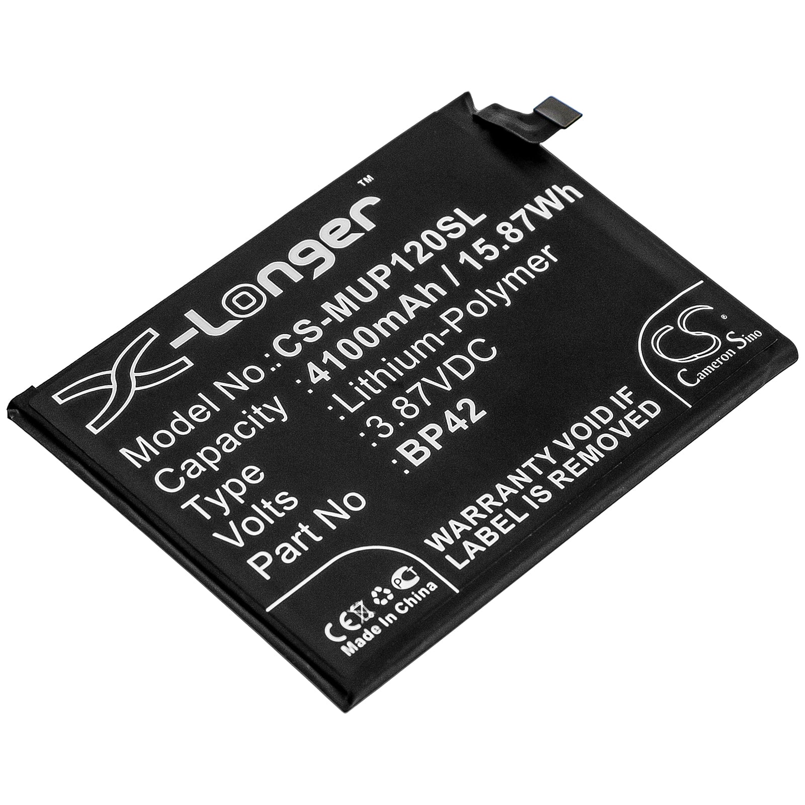 Li-Polymer Battery fits Xiaomi, M2101k9ag, M2101k9c, M2101k9g 3.87V, 4100mAh Mobile & SmartPhone Cameron Sino Technology Limited
