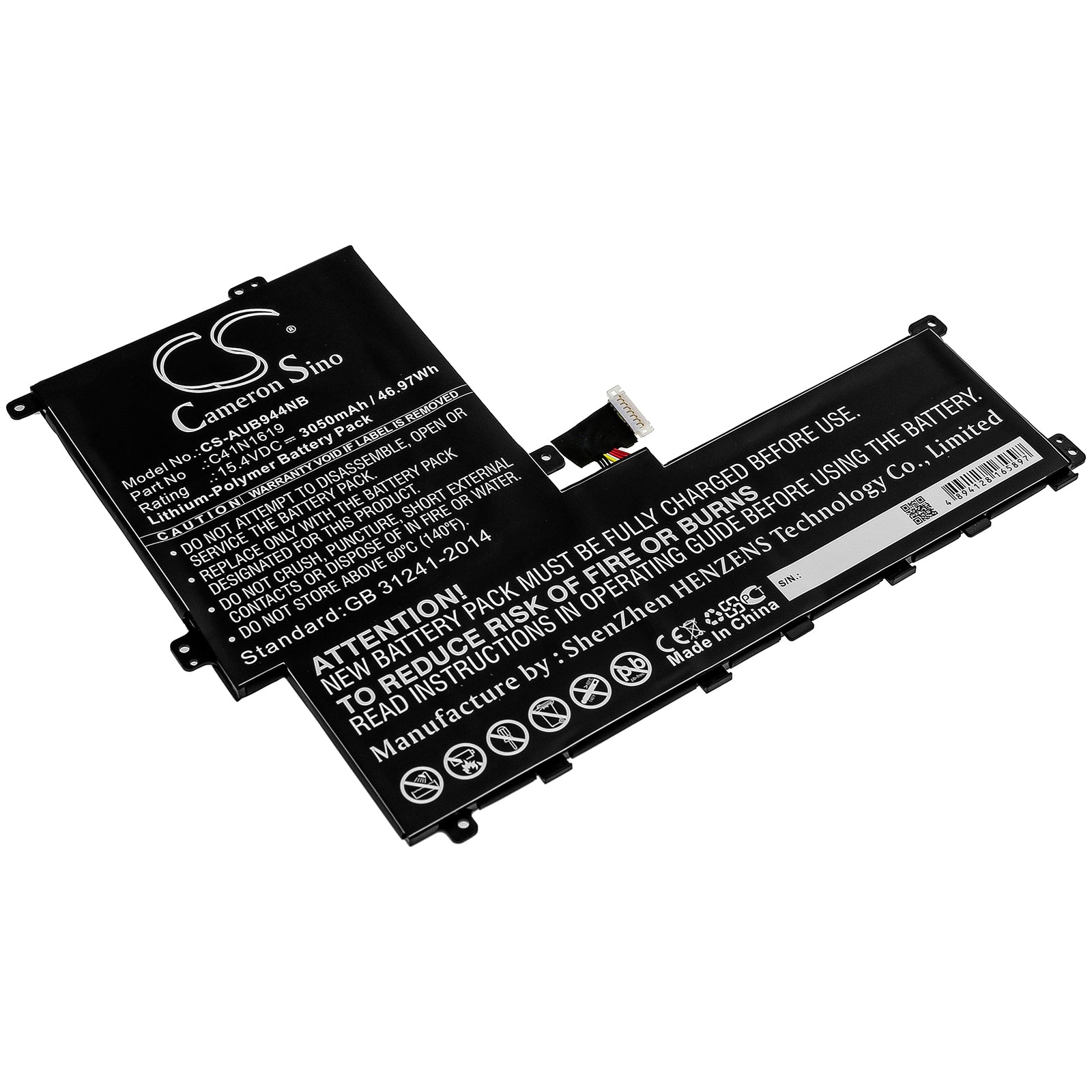 Li-Polymer Battery fits Asus, Asuspro B9440, B9440fa, B9440fa-gv0002r 15.4V, 3050mAh Notebook & Laptop Cameron Sino Technology Limited