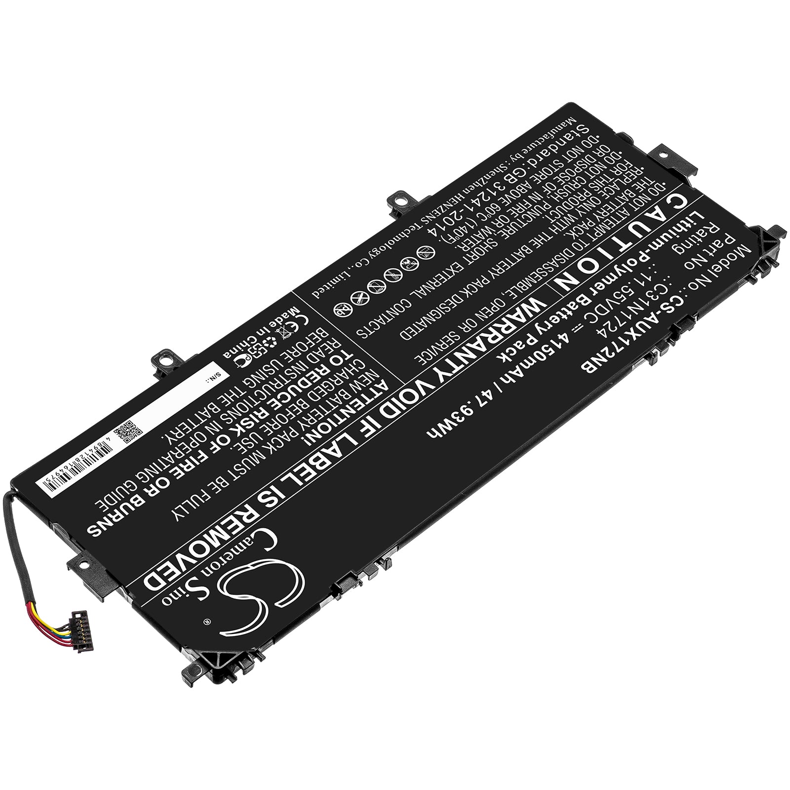 Li-Polymer Battery fits Asus, U3100fal, Ux331fal, Zenbook 13 Ux331fa-a3071t 11.55V, 4150mAh Notebook & Laptop Cameron Sino Technology Limited