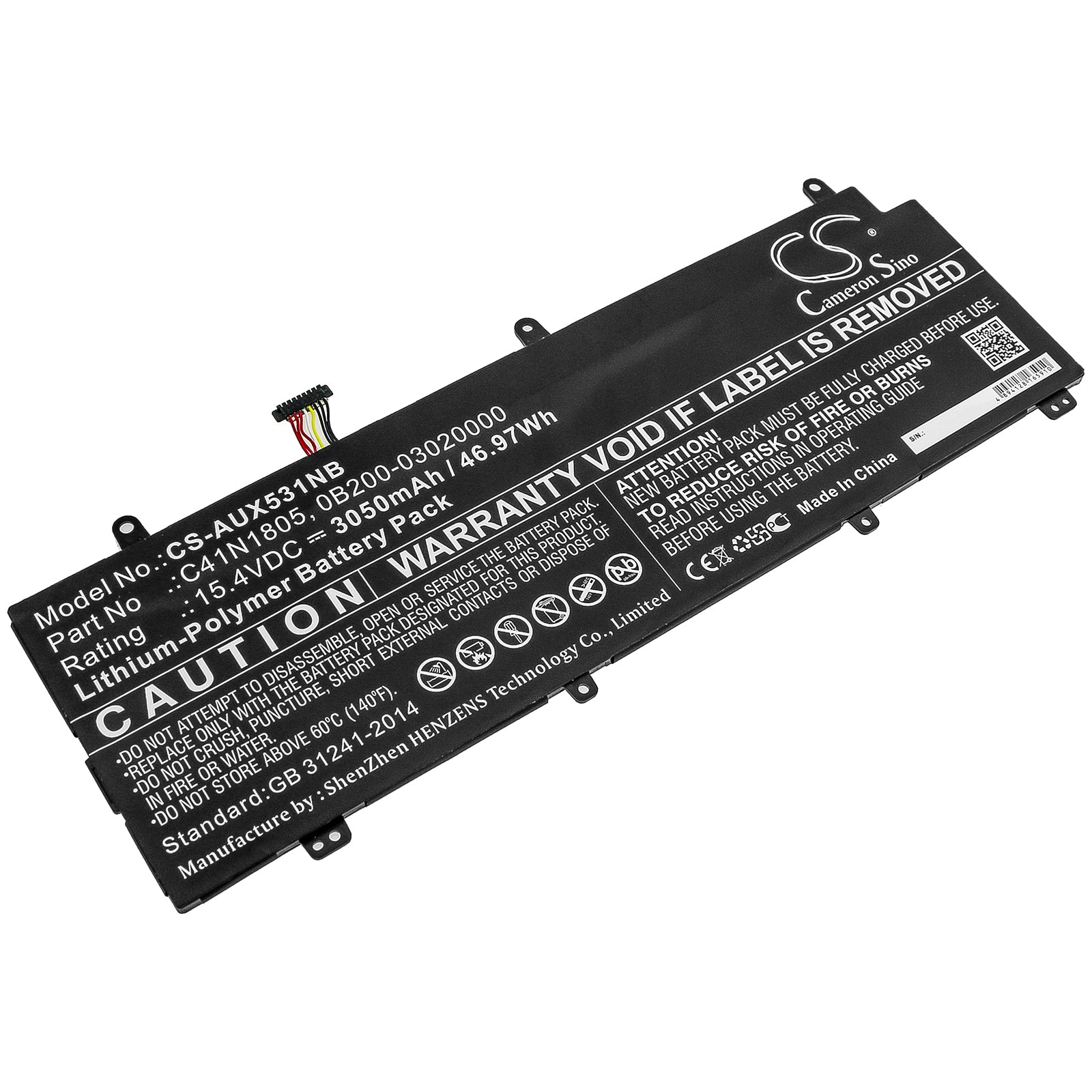 Li-Polymer Battery fits Asus, Gx531, Gx531gm, Gx531gs 15.4V, 3050mAh Notebook & Laptop Cameron Sino Technology Limited