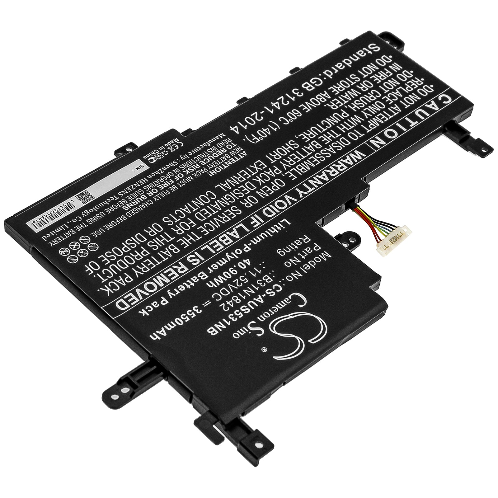 Li-Polymer Battery fits Asus, K531fa, K531fl, S531fa 11.52V, 3550mAh Notebook & Laptop Cameron Sino Technology Limited