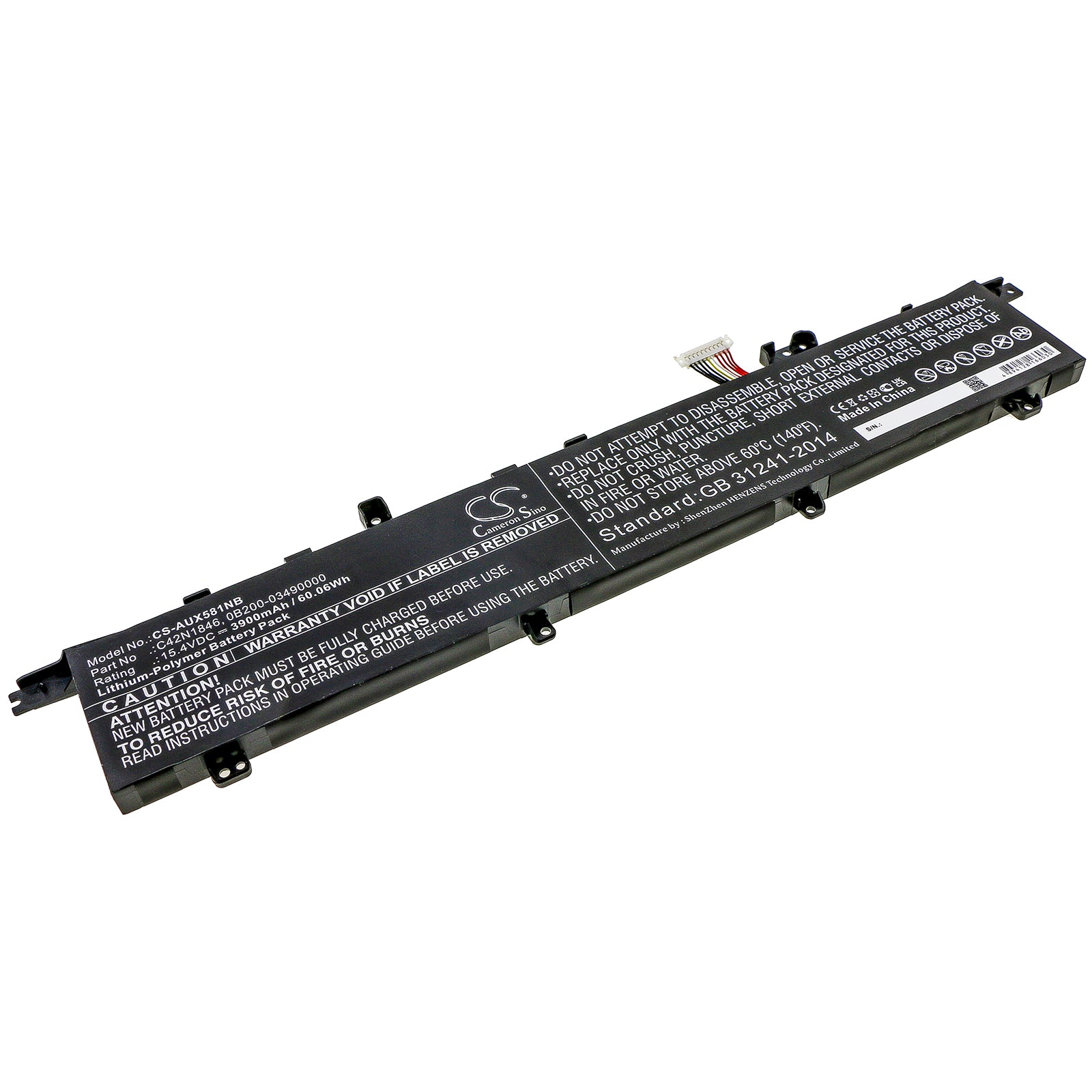 Li-Polymer Battery fits Asus, Ux581, Ux581gv, Zenbook Duo Pro Ux581gv 15.4V, 3900mAh Notebook & Laptop Cameron Sino Technology Limited