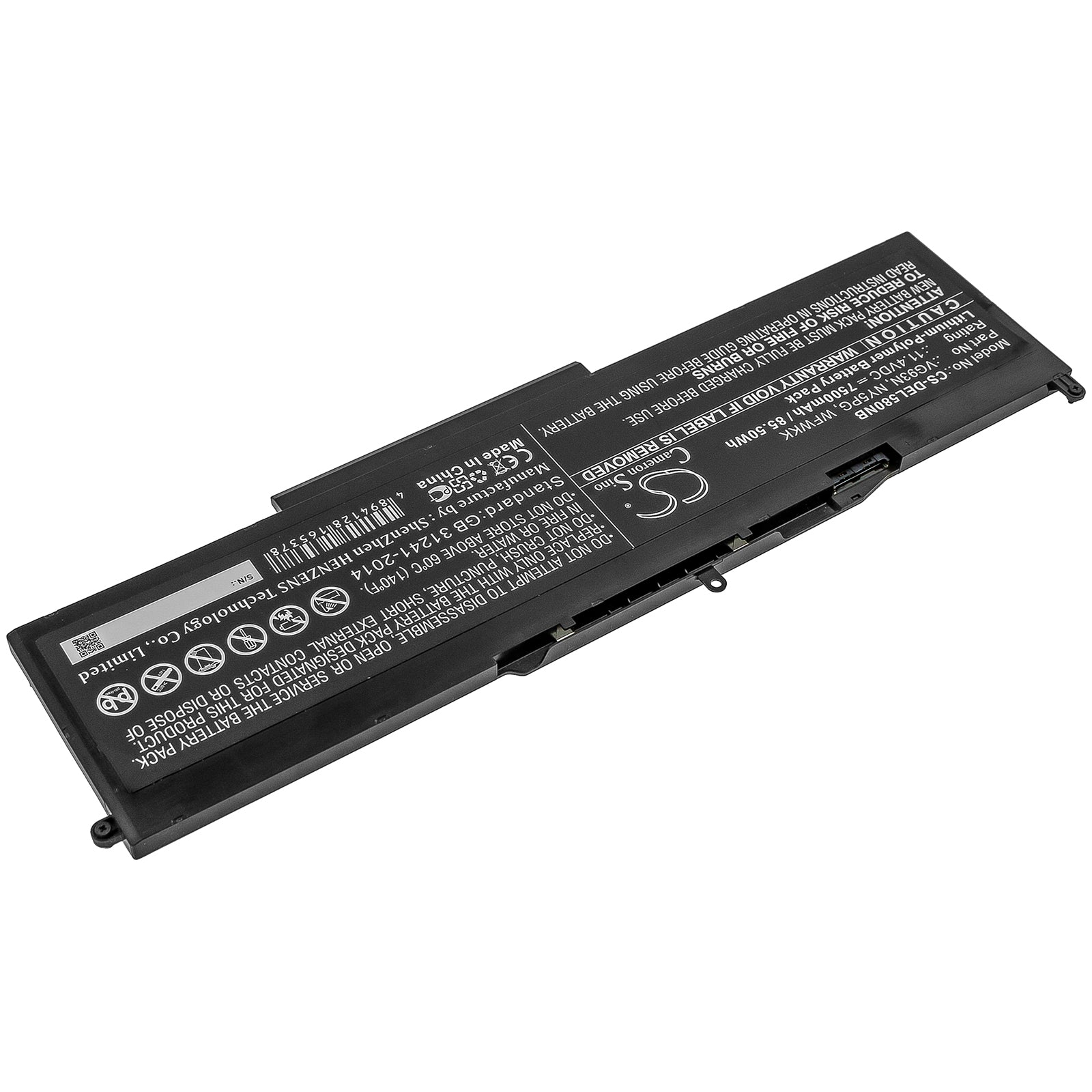 Li-Polymer Battery fits Dell, Latitude 5580, Latitude 5591, Precision 15 3520 11.4V, 7500mAh Notebook & Laptop Cameron Sino Technology Limited
