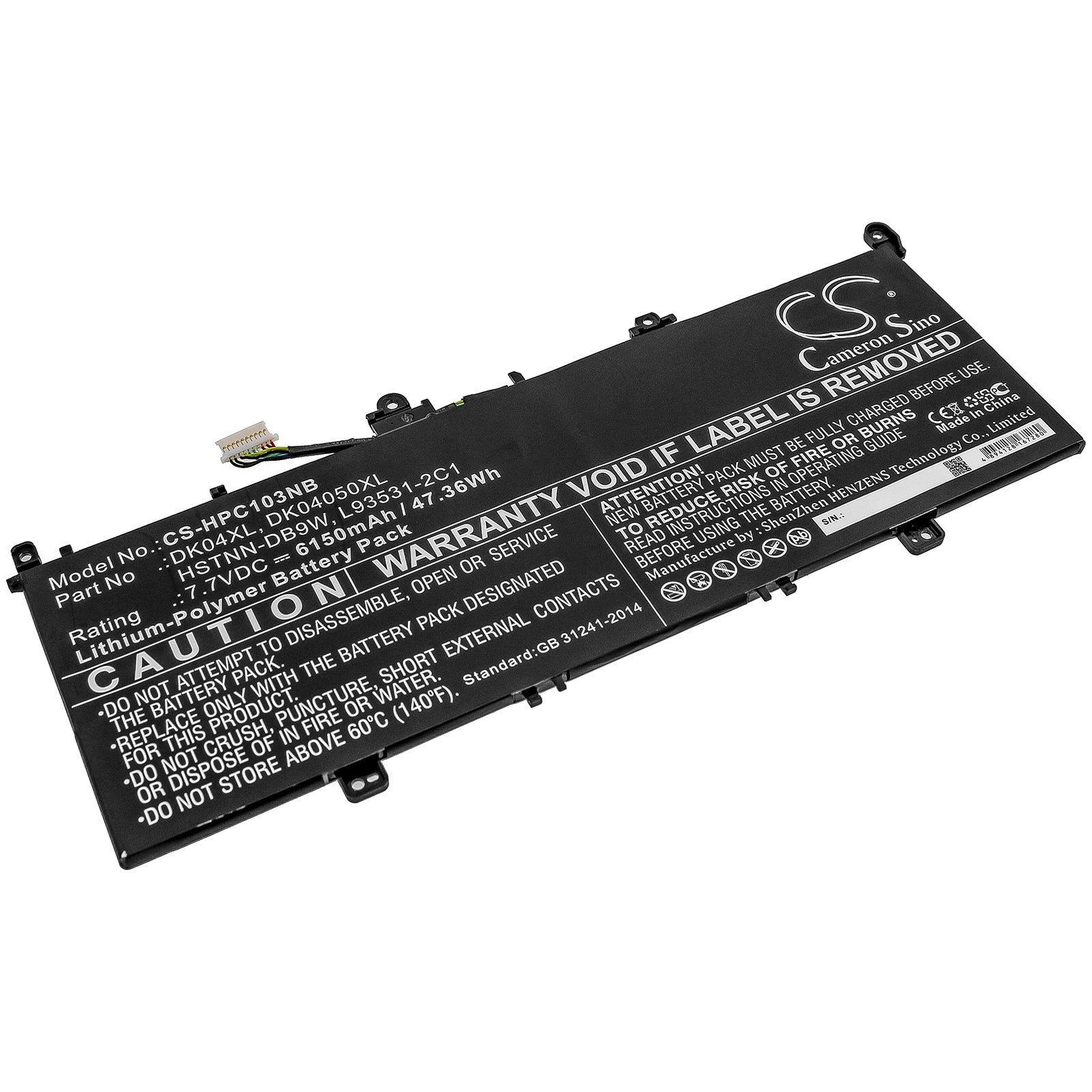 Li-Polymer Battery fits Hp, Chromebook X360 13c, Elite C1030, Elite C1030 Chromebook 7.7V, 6150mAh Notebook & Laptop Cameron Sino Technology Limited
