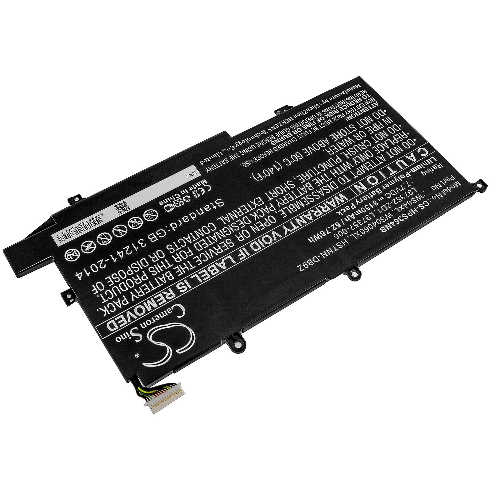 Li-Polymer Battery fits Hp, Spectre X360 14t, Spectre X360 14t-ea000 7.7V, 8150mAh Notebook & Laptop Cameron Sino Technology Limited