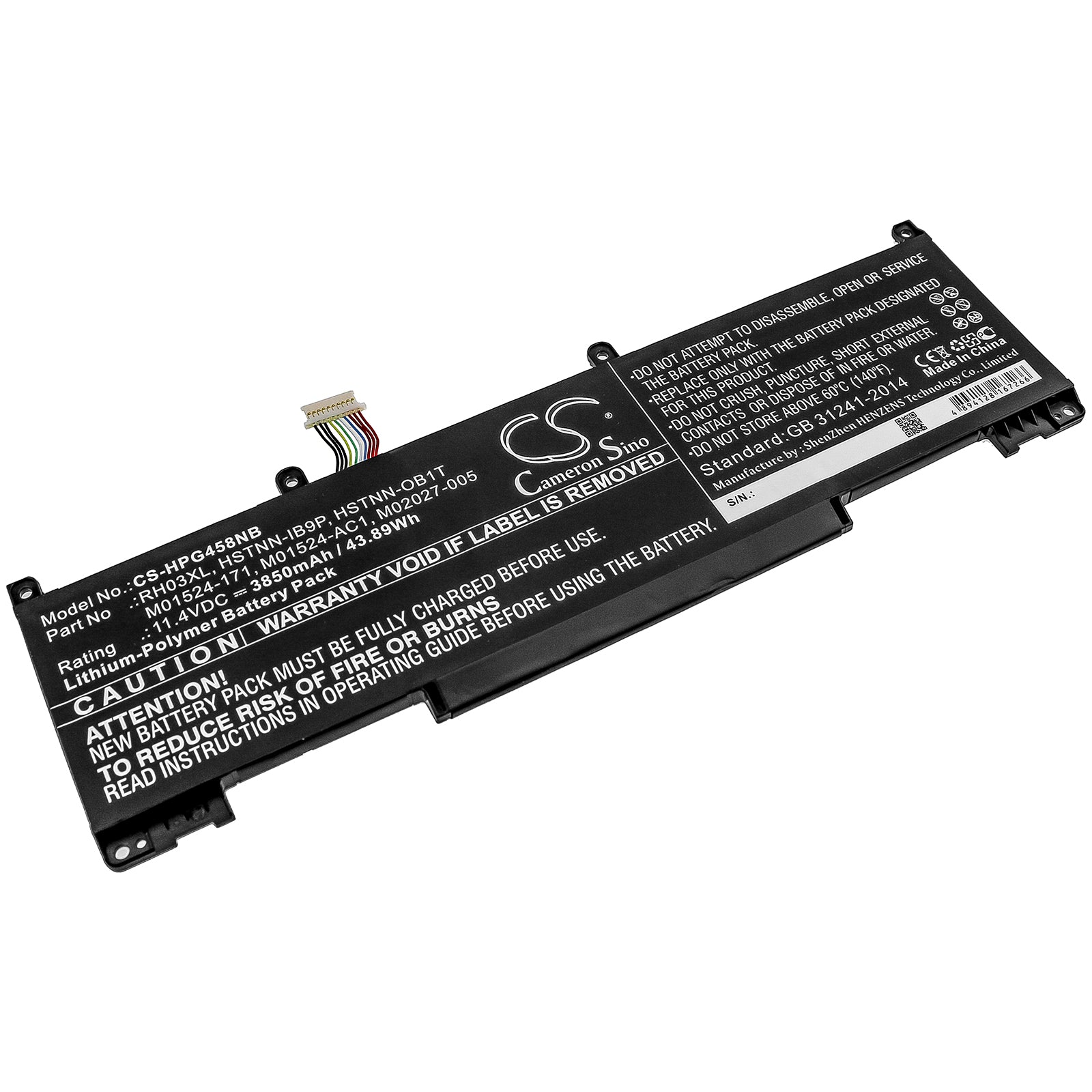 Li-Polymer Battery fits Hp, Probook 450 G8, Probook 650 G8 11.4V, 3850mAh Notebook & Laptop Cameron Sino Technology Limited