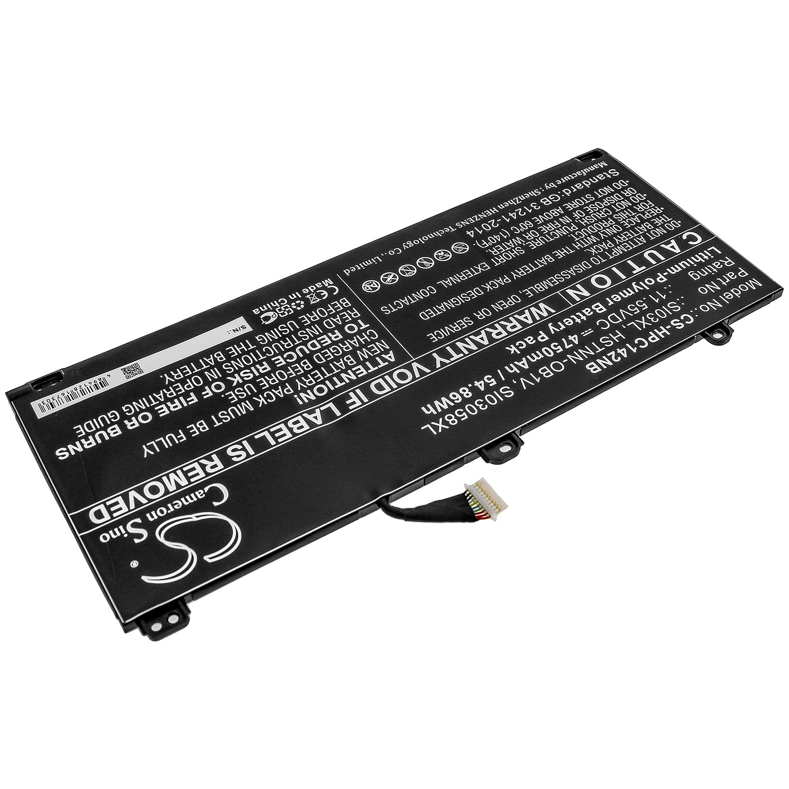 Li-Polymer Battery fits Hp, Chromebook 14b 11.55V, 4750mAh Notebook & Laptop Cameron Sino Technology Limited