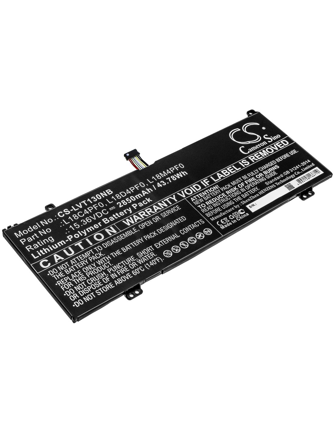 Li-Polymer Battery fits Lenovo, Thinkbook 13s, Thinkbook 13s-20r9005fsb 15.36V, 2850mAh Notebook & Laptop Cameron Sino Technology Limited