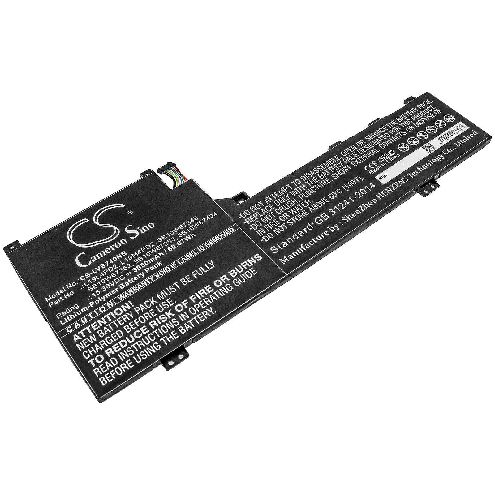Li-Polymer Battery fits Lenovo, Ideapad S740-14iil, Ideapad S740-14iil-81rt, Yoga S740 14 15.36V, 3950mAh Notebook & Laptop Cameron Sino Technology Limited