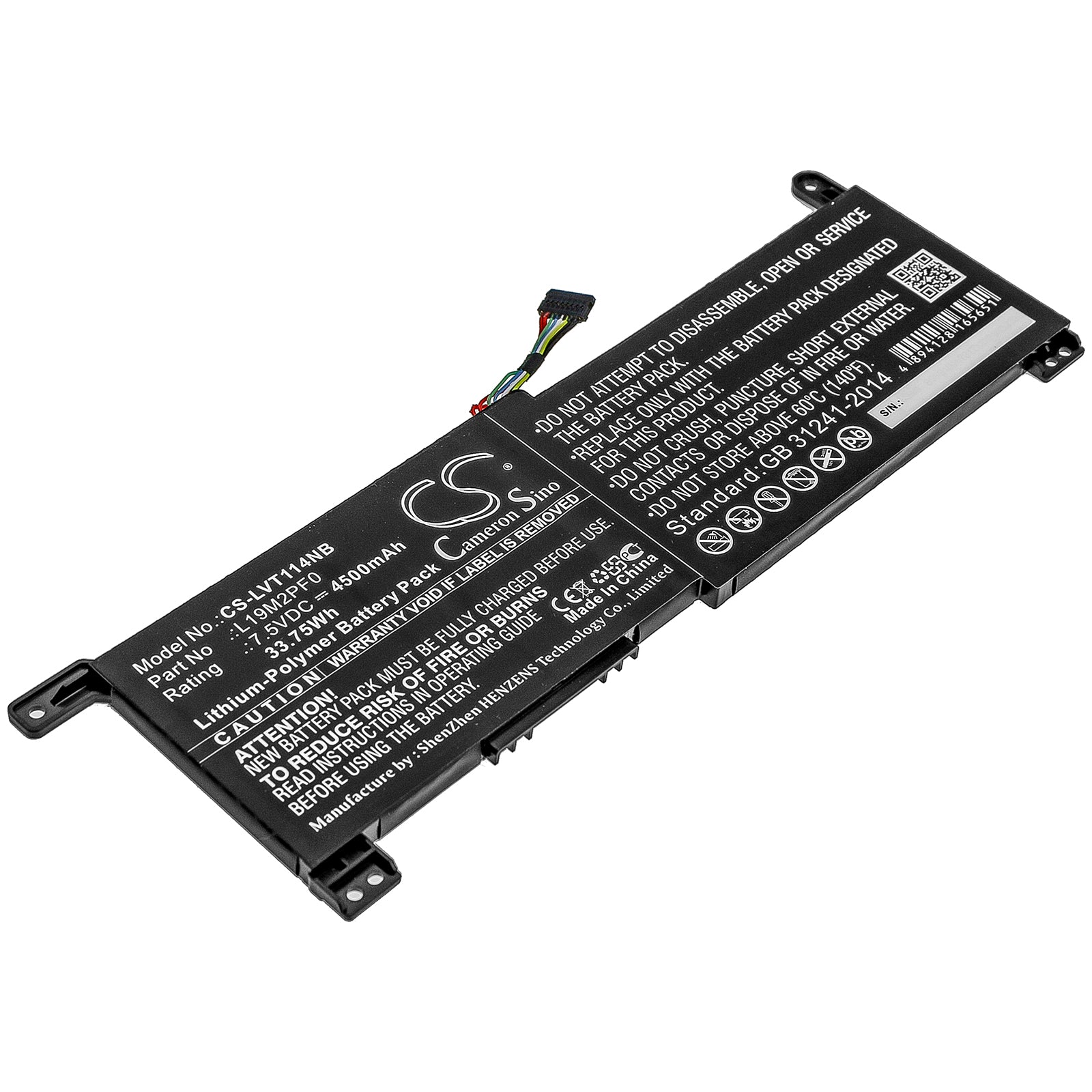 Li-Polymer Battery fits Lenovo, Ideapad 1-11ada05 82gv002bnz, Ideapad 1-11ada05(82gv) 7.5V, 4500mAh Notebook & Laptop Cameron Sino Technology Limited