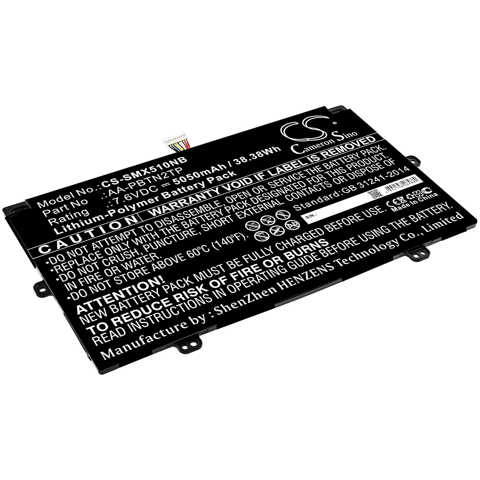 Li-Polymer Battery fits Samsung, Xe510c24, Xe510c24-k01us, Xe510c24-k04us 7.6V, 5050mAh Notebook & Laptop Cameron Sino Technology Limited