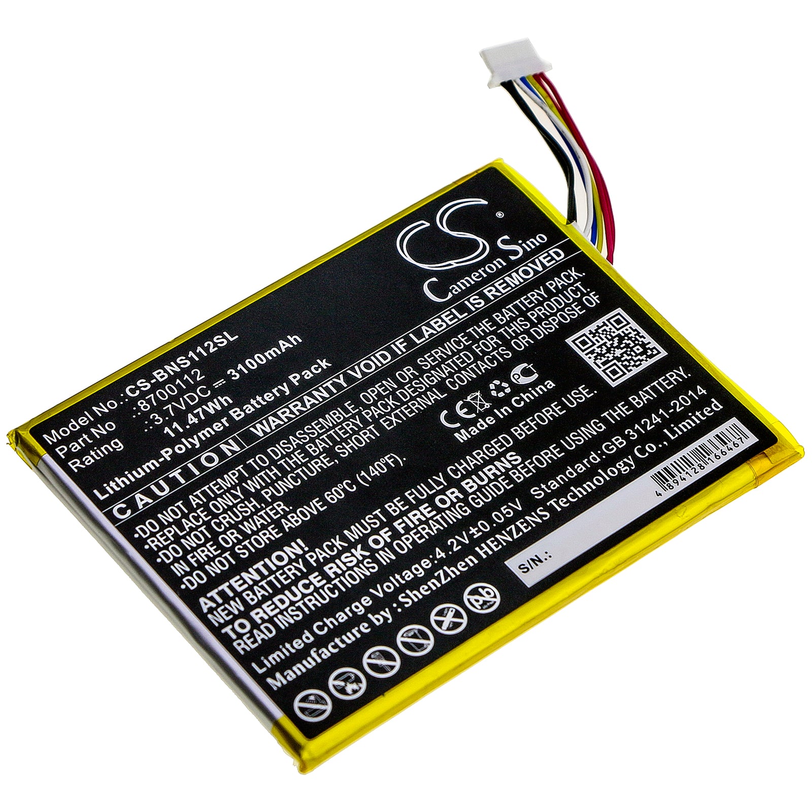 Li-Polymer Speaker Battery fits Bang & Olufsen, Beosound Moment 3.7V, 3100mAh Speaker Cameron Sino Technology Limited