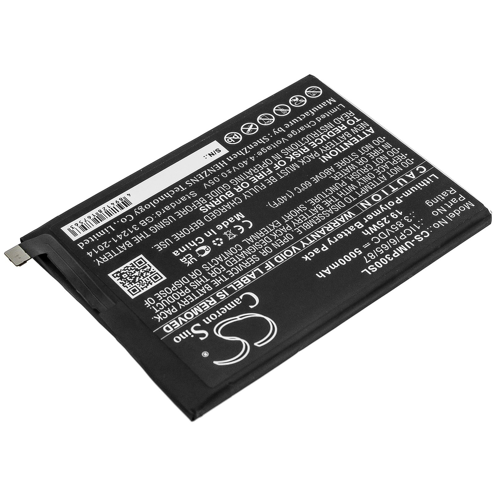 Li-Polymer Battery fits Umi, Umidigi Power 3 3.85V, 5000mAh Mobile & SmartPhone Cameron Sino Technology Limited