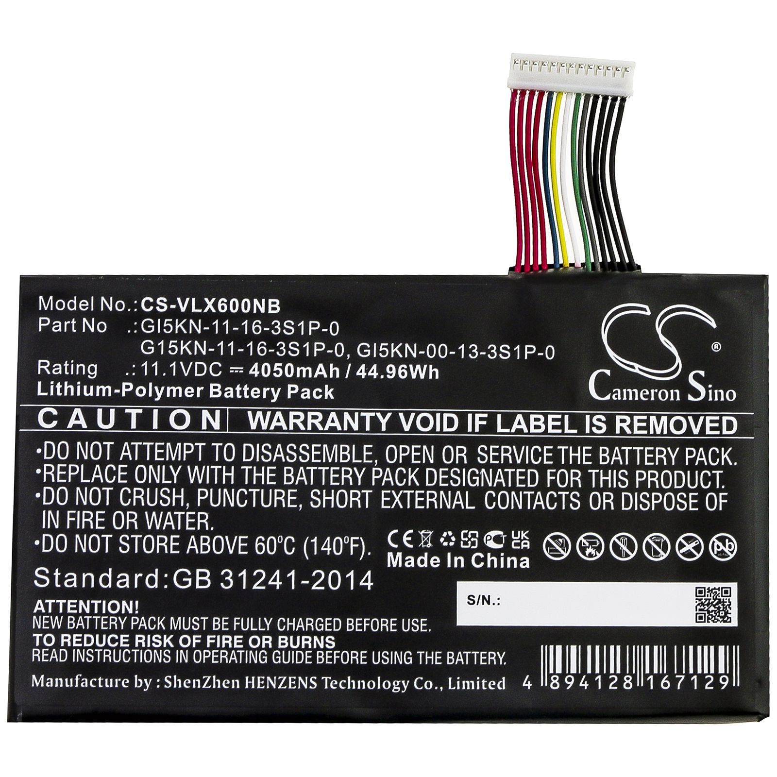 Li-Polymer Battery fits Hasee, F117-f2k, Kp7gt, Z7-kp7d2 11.1V, 4050mAh Notebook & Laptop Cameron Sino Technology Limited