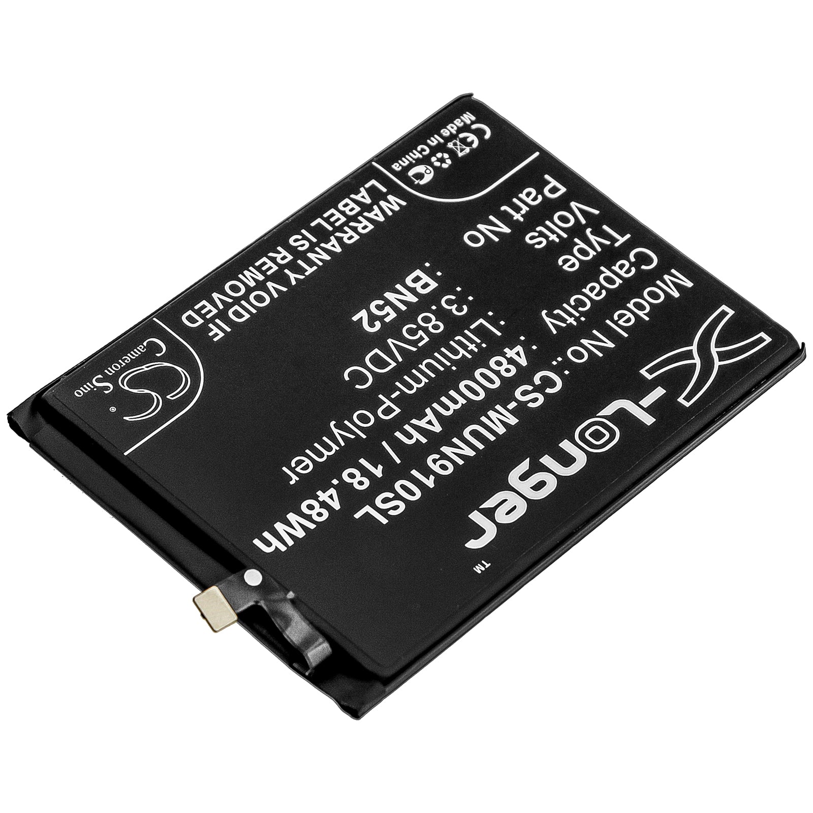 Li-Polymer Battery fits Redmi, M2103k19g, Note 10, Note 10 5g 3.85V, 4900mAh Mobile & SmartPhone Cameron Sino Technology Limited