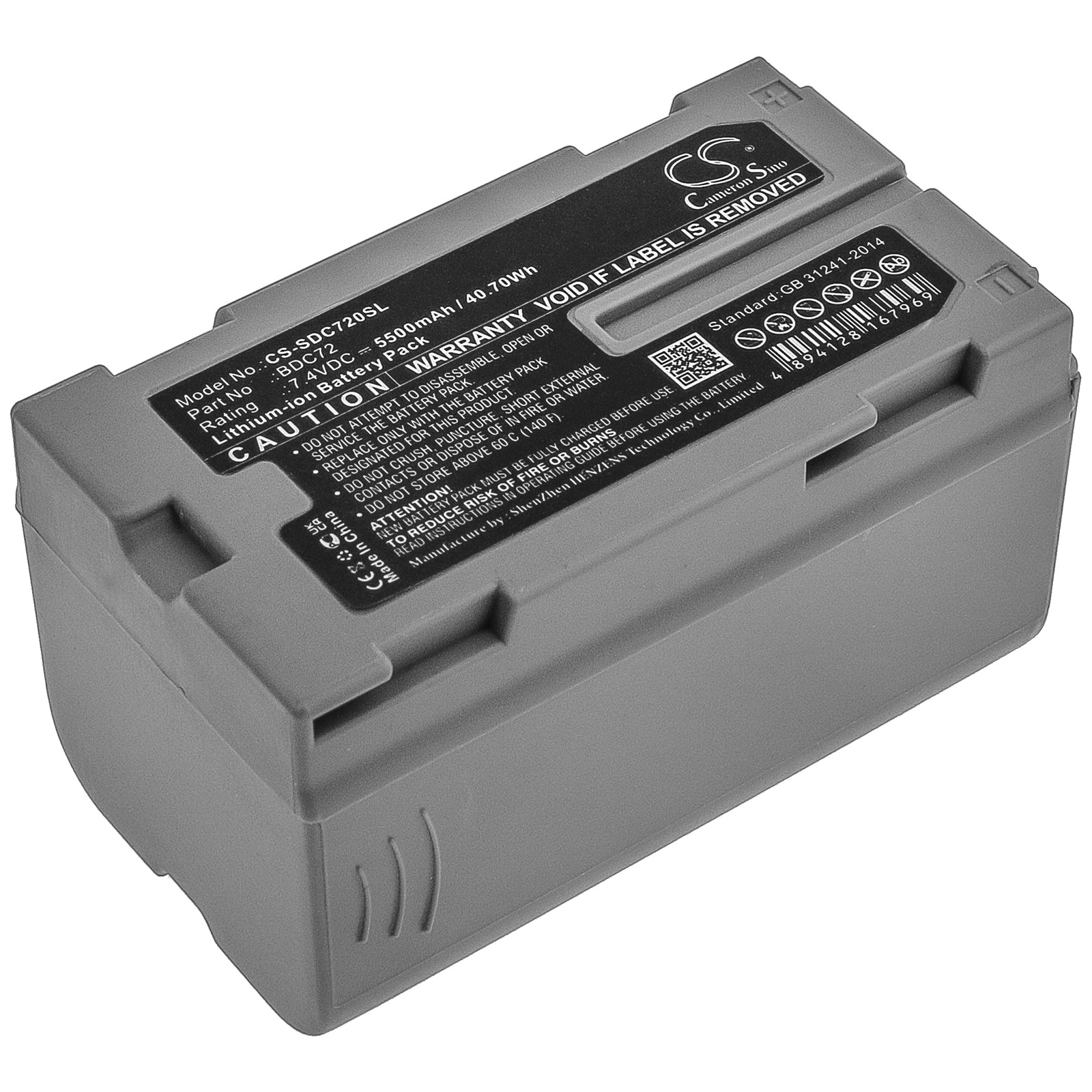 Li-ion Battery fits Topcon & Sokkia BDC72 7.4V, 5500mAh Equipment Survey & Test Cameron Sino Technology Limited