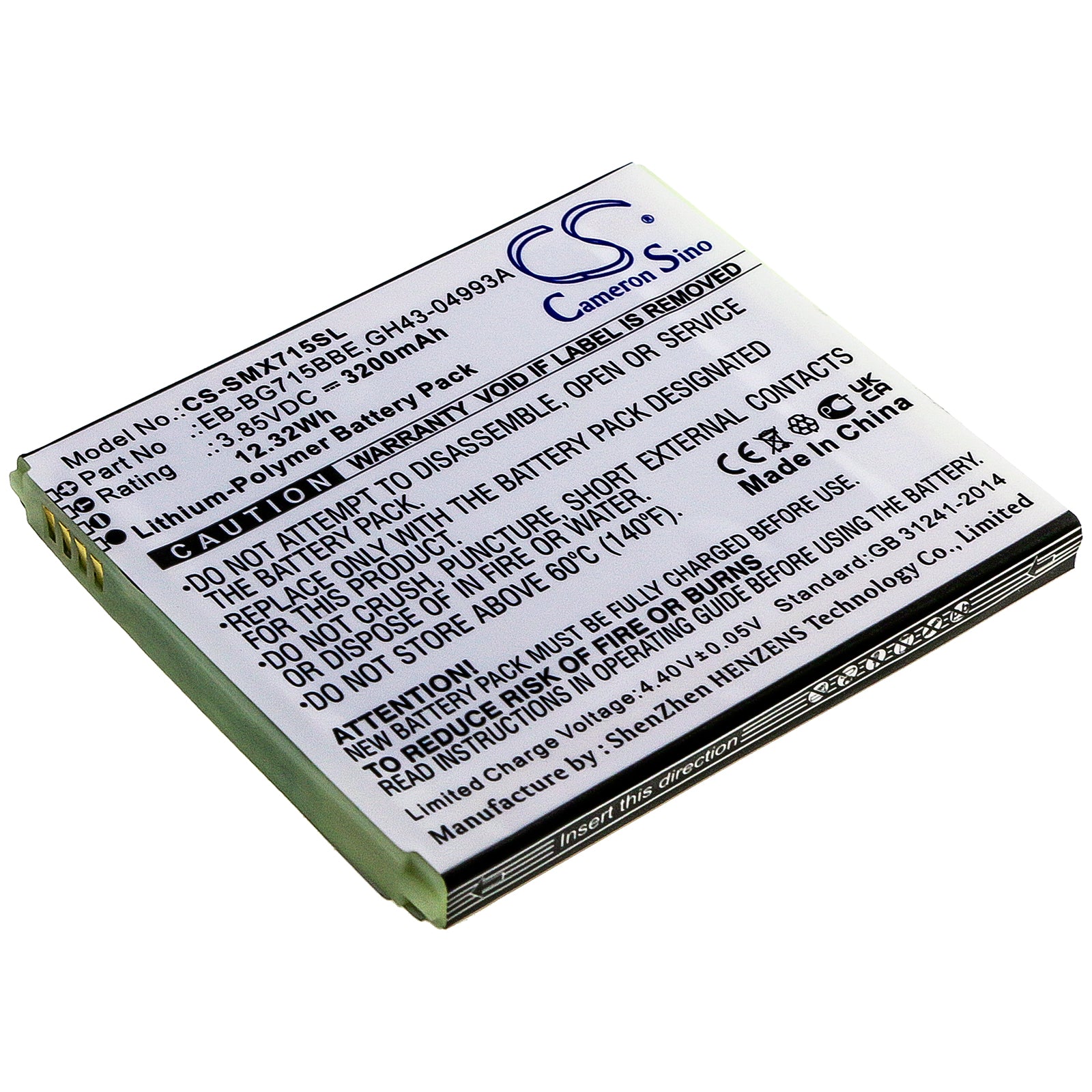 Li-Polymer Battery fits Samsung, Galaxy Xcover Pro, Sm-g715, Sm-g715fn/ds 3.85V, 3200mAh Mobile & SmartPhone Cameron Sino Technology Limited