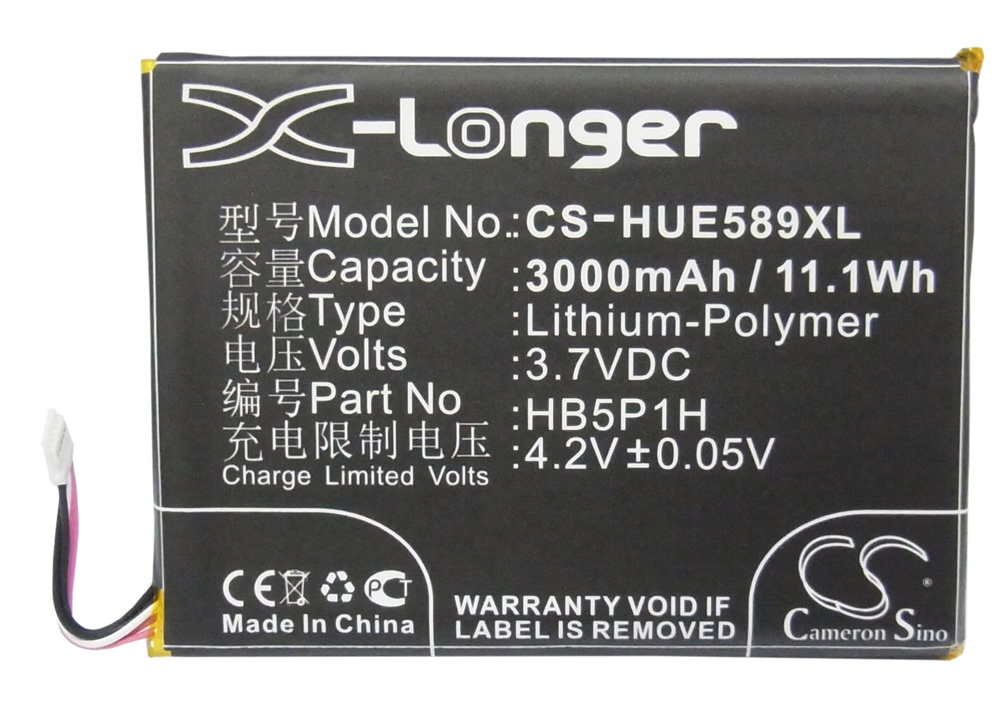 Li-Polymer Battery fits Huawei, E5776, E5776s, E5776s Lte 3.7V, 3000mAh Hotspot Cameron Sino Technology Limited