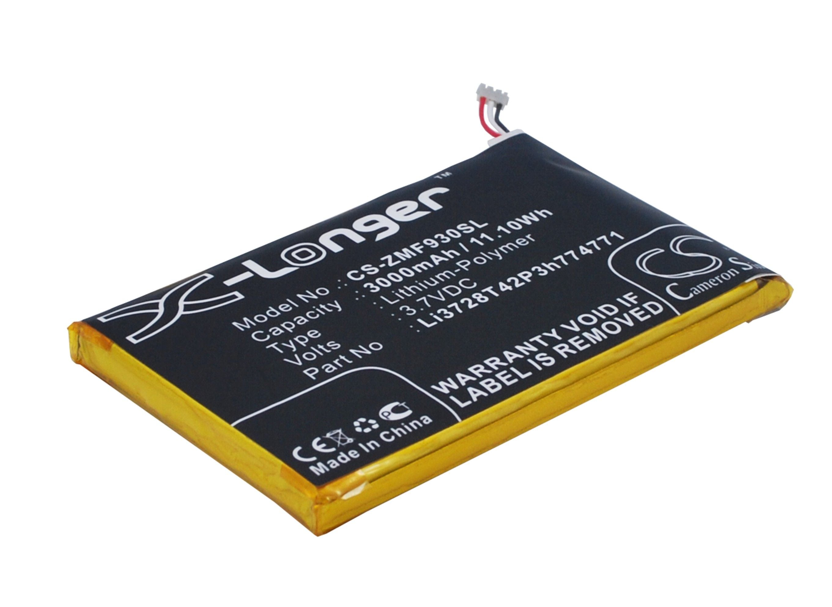 Li-Polymer Battery fits T-mobile, Mf915, Srq-mf915, Z915 3.7V, 3000mAh Hotspot Cameron Sino Technology Limited