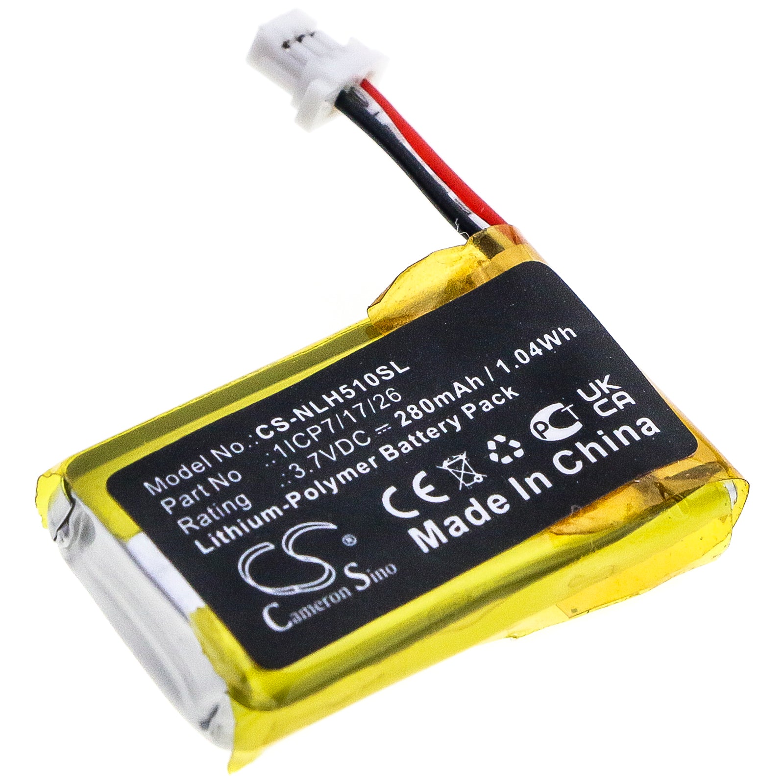 Li-Polymer Battery fits Nest, C1241290, Hello, Nc5100us 3.7V, 280mAh Home Security Camera Cameron Sino Technology Limited