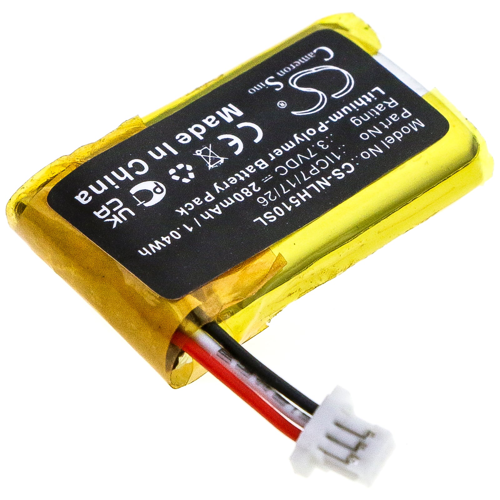 Li-Polymer Battery fits Nest, C1241290, Hello, Nc5100us 3.7V, 280mAh Home Security Camera Cameron Sino Technology Limited