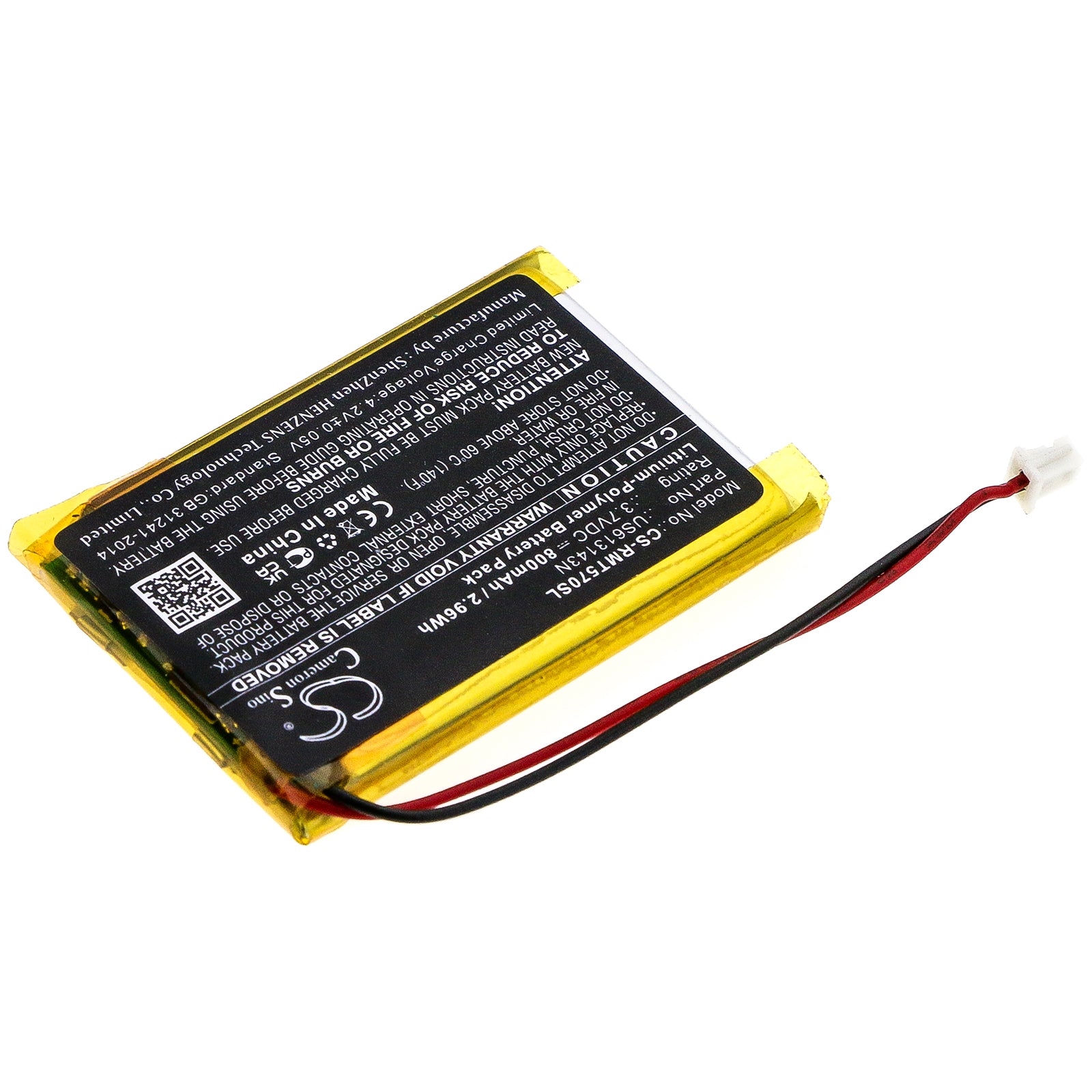 Li-Polymer Battery fits Rapoo, Mt750 Pro, Mt750l 3.7V, 800mAh Keyboard,Mouse Cameron Sino Technology Limited