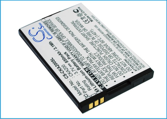 Li-ion Battery fits Zte, A310, Msgm8 2, Msgm8 Ii 3.7V, 850mAh Communications Cameron Sino Technology Limited