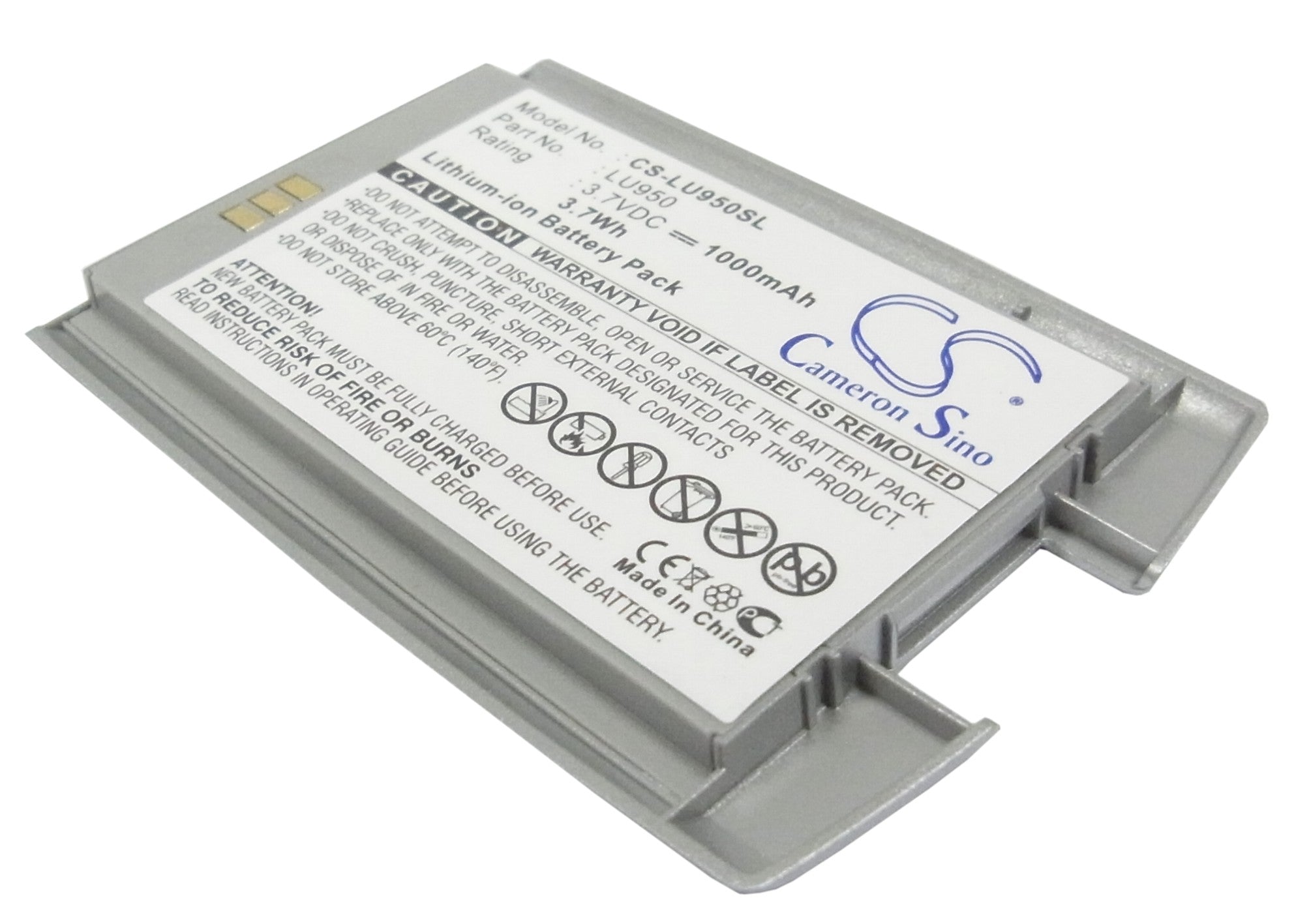 Li-ion Battery fits Lg, Ku950, Ku-950 3.7V, 1000mAh Mobile & SmartPhone Cameron Sino Technology Limited