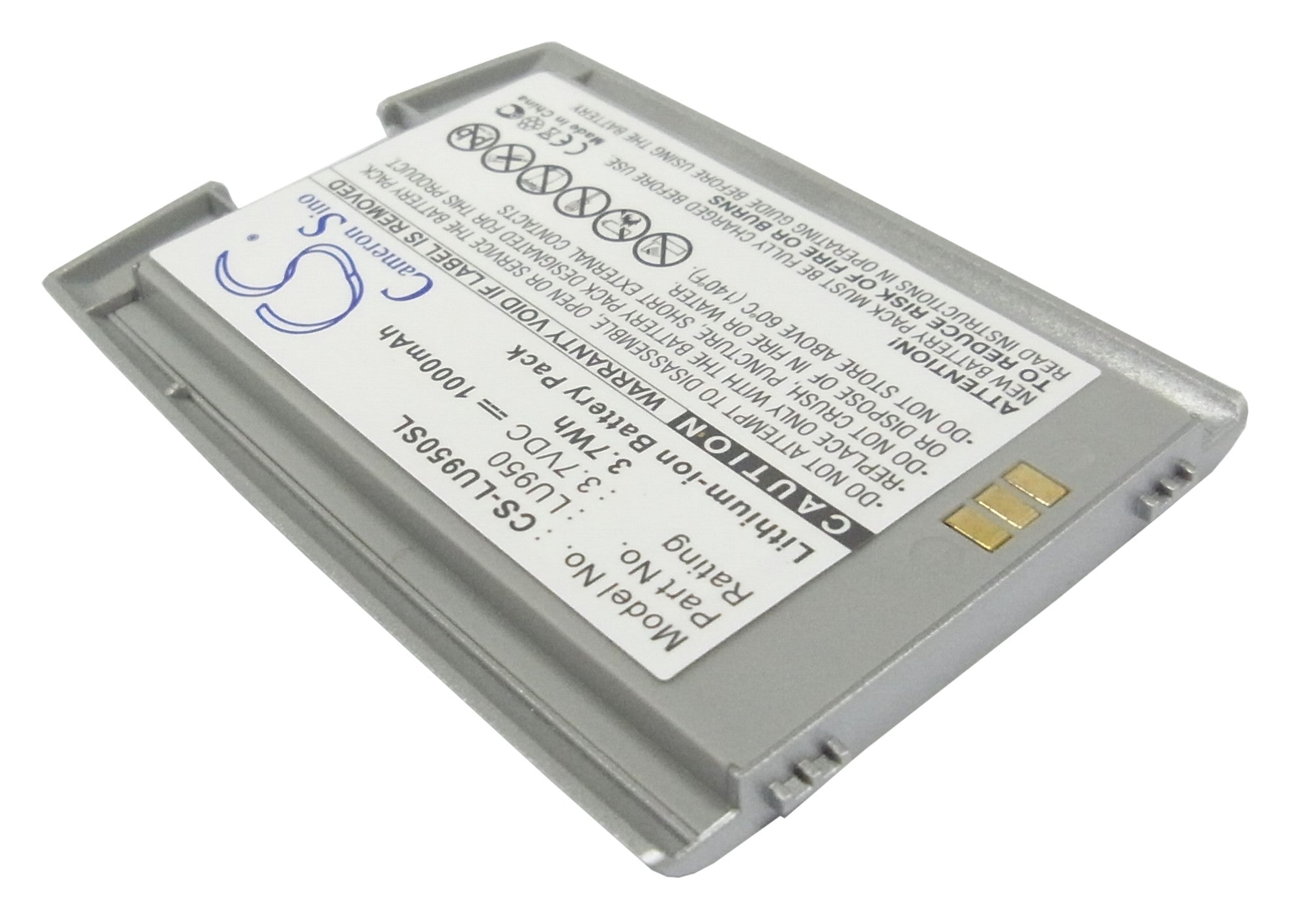 Li-ion Battery fits Lg, Ku950, Ku-950 3.7V, 1000mAh Mobile & SmartPhone Cameron Sino Technology Limited