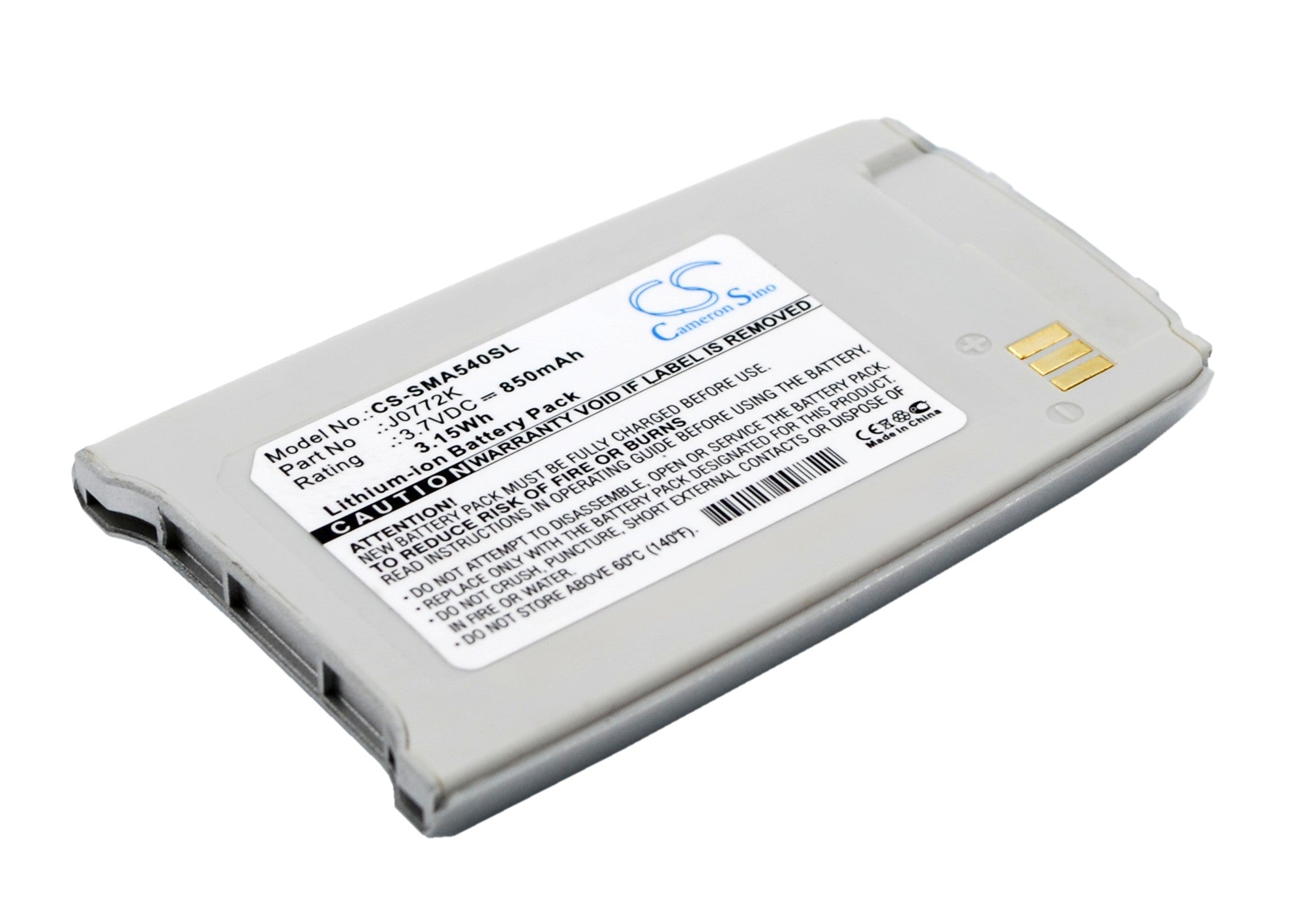 Li-ion Battery fits Samsung, Sph-a540 3.7V, 850mAh Mobile & SmartPhone Cameron Sino Technology Limited (Suspended)