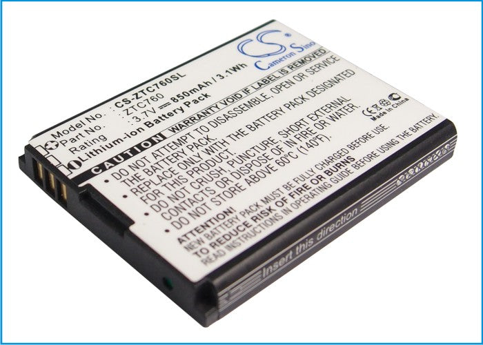 Li-Polymer Battery fits Telstra, C76 3.7V, 850mAh Communications Cameron Sino Technology Limited
