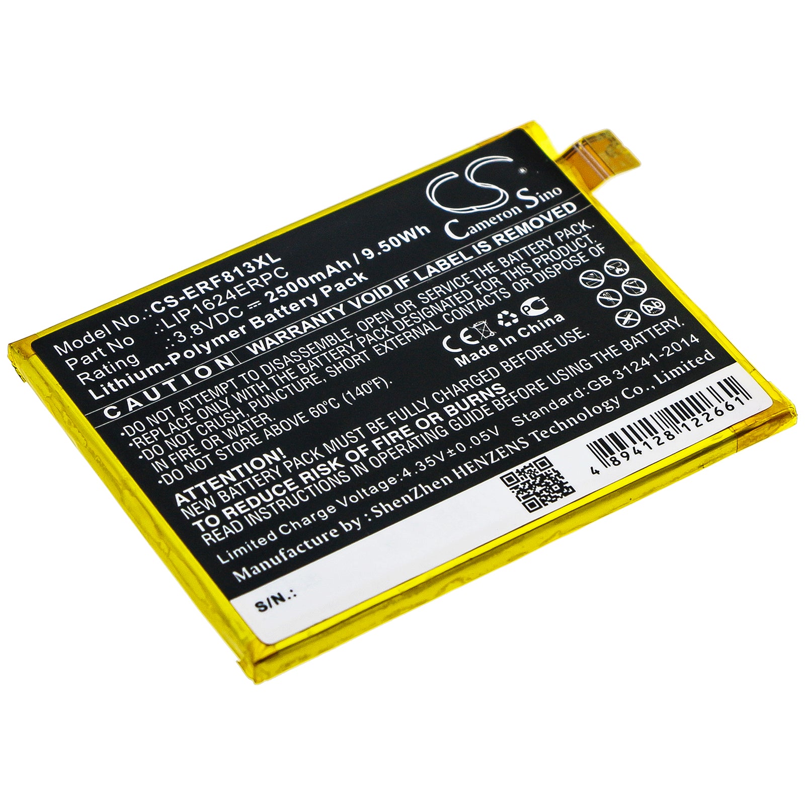 Li-ion Battery fits Sony, F8131, F8132, Xperia X Performance 3.8V, 2500mAh Mobile & SmartPhone Cameron Sino Technology Limited