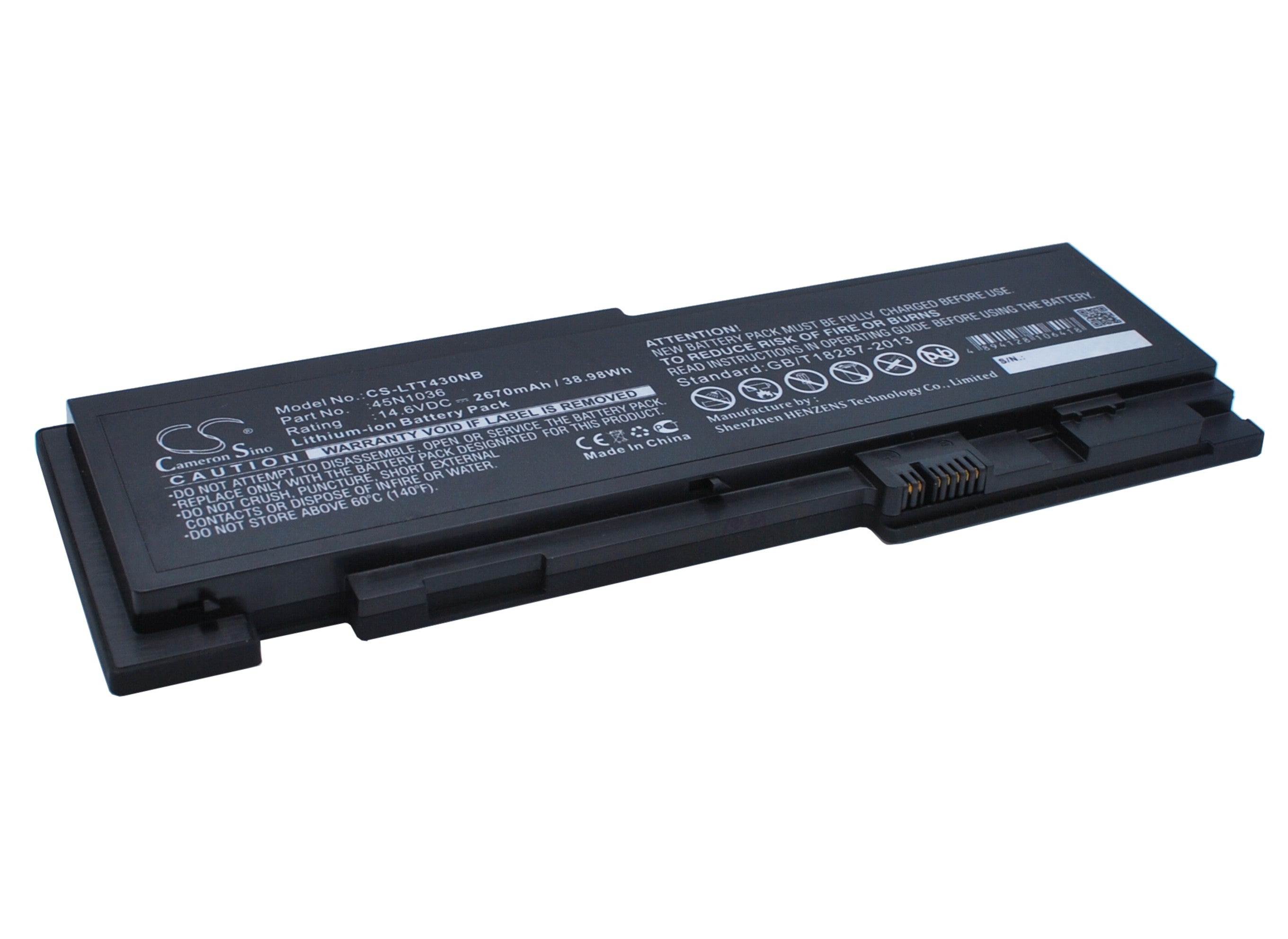 Li-ion Battery fits Lenovo, Thinkpad T430s, Thinkpad T430si 14.6V, 2670mAh Computer Cameron Sino Technology Limited