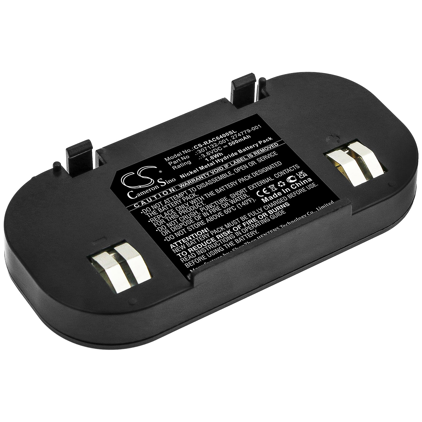 Ni-MH Battery fits Hp, 201201-001, 201201-371, 201201-aa1 3.6V, 500mAh RAID Controller Cameron Sino Technology Limited