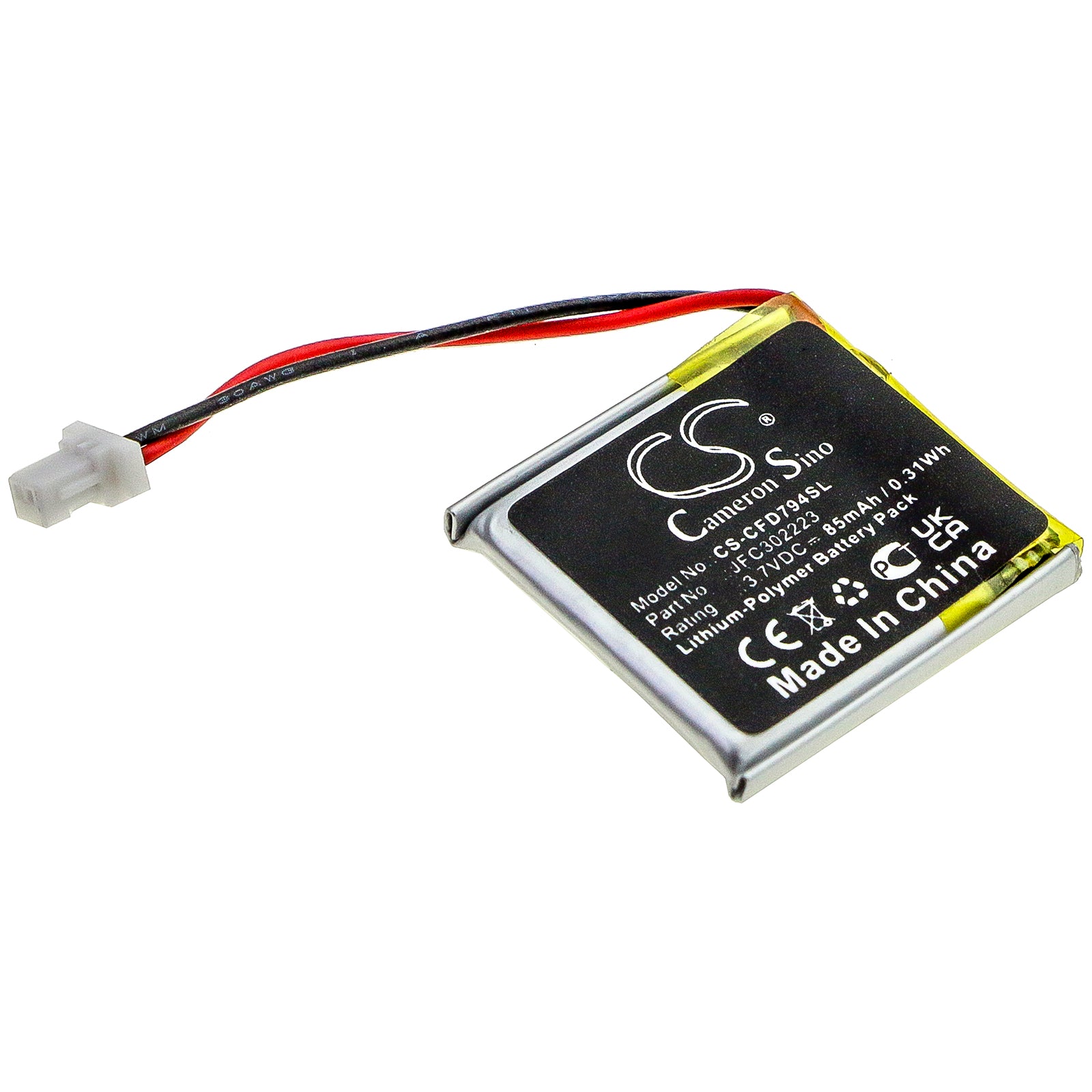 Li-Polymer Battery fits Python, 7756p 3.7V, 85mAh Computer Cameron Sino Technology Limited