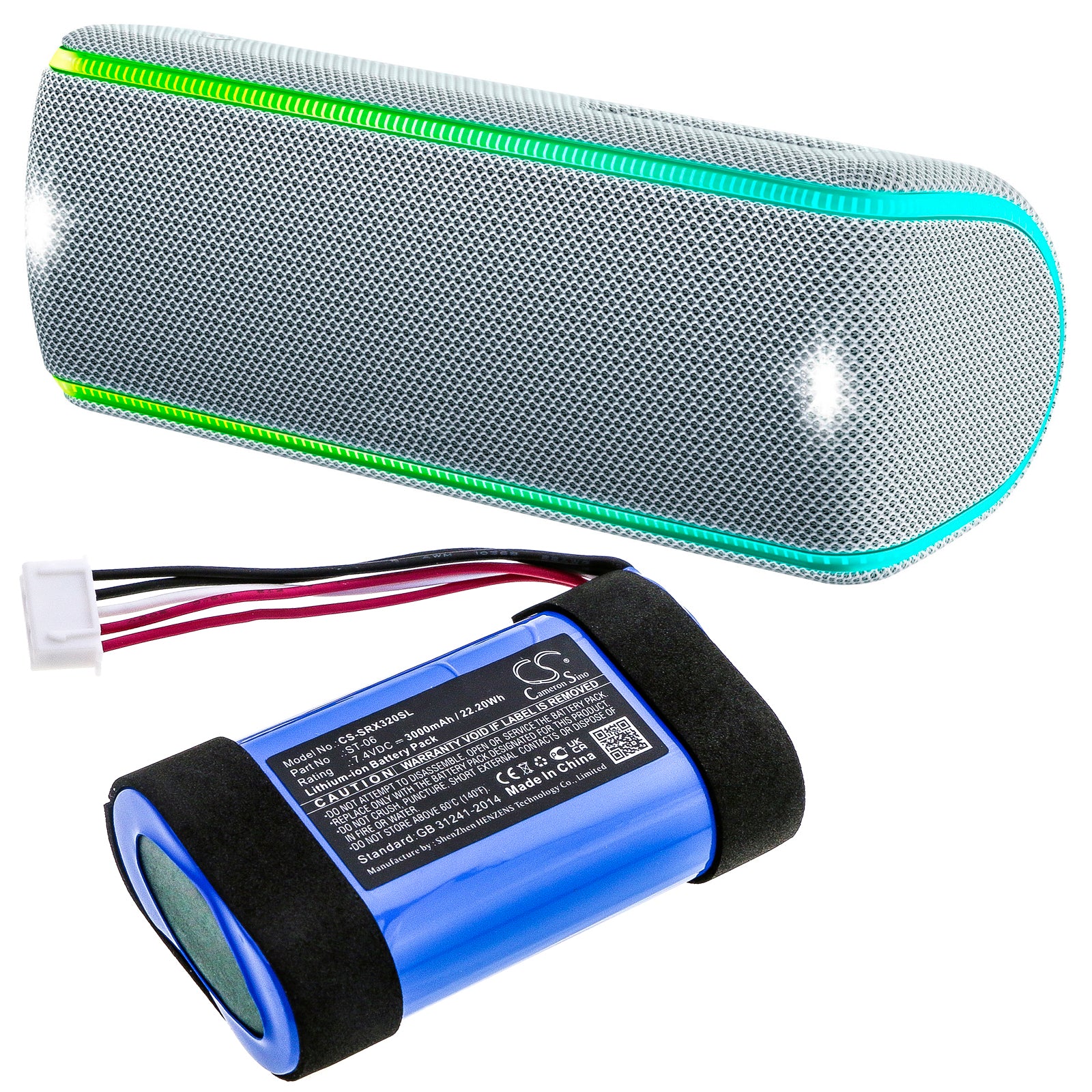 Li-ion Speaker Battery fits Sony, Srs-xb31, Srs-xb32, Srs-xb33 7.4V, 3000mAh Speaker Cameron Sino Technology Limited