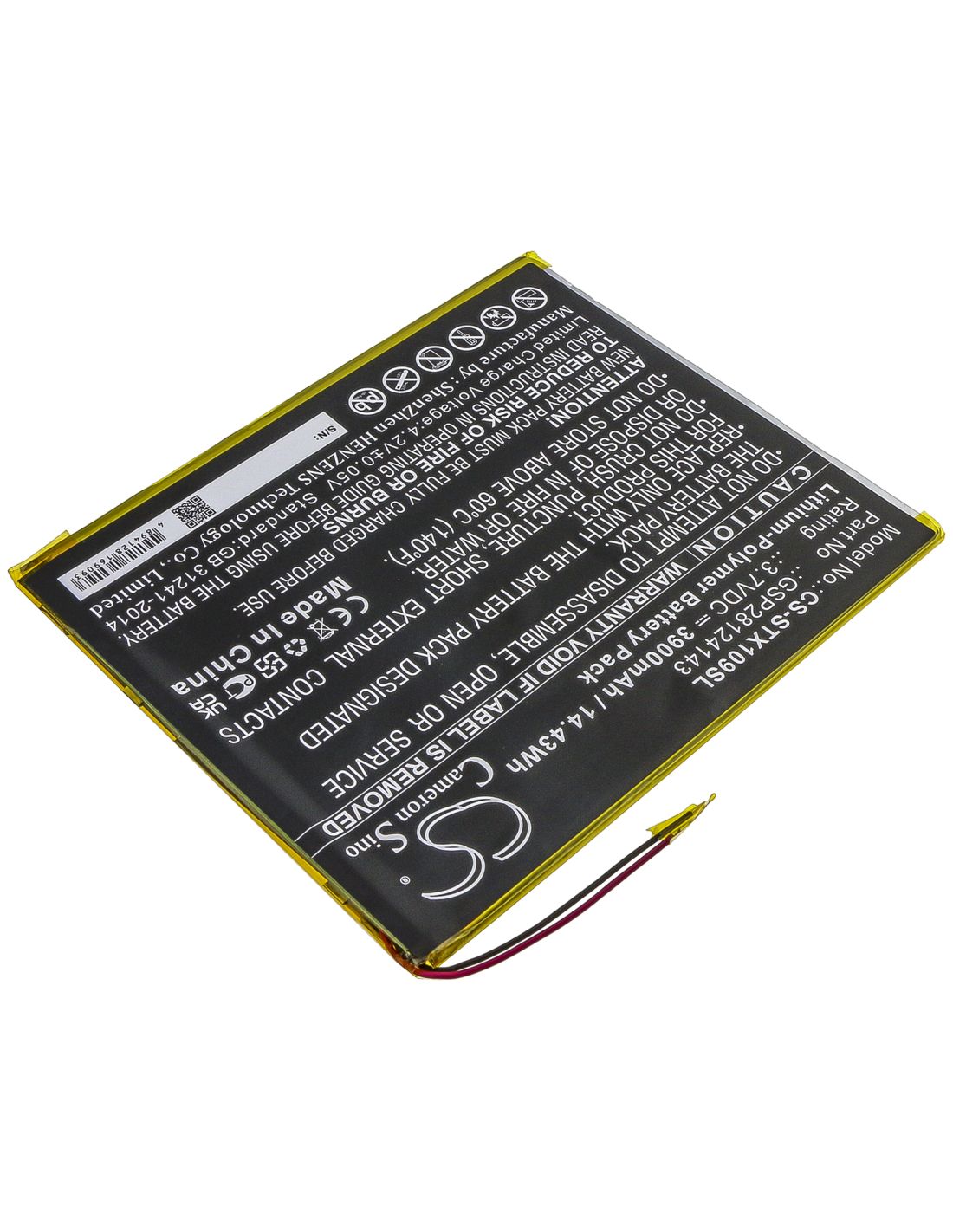 Li-Polymer Battery fits Smartab, St1009x 3.7V, 3900mAh Computer Cameron Sino Technology Limited