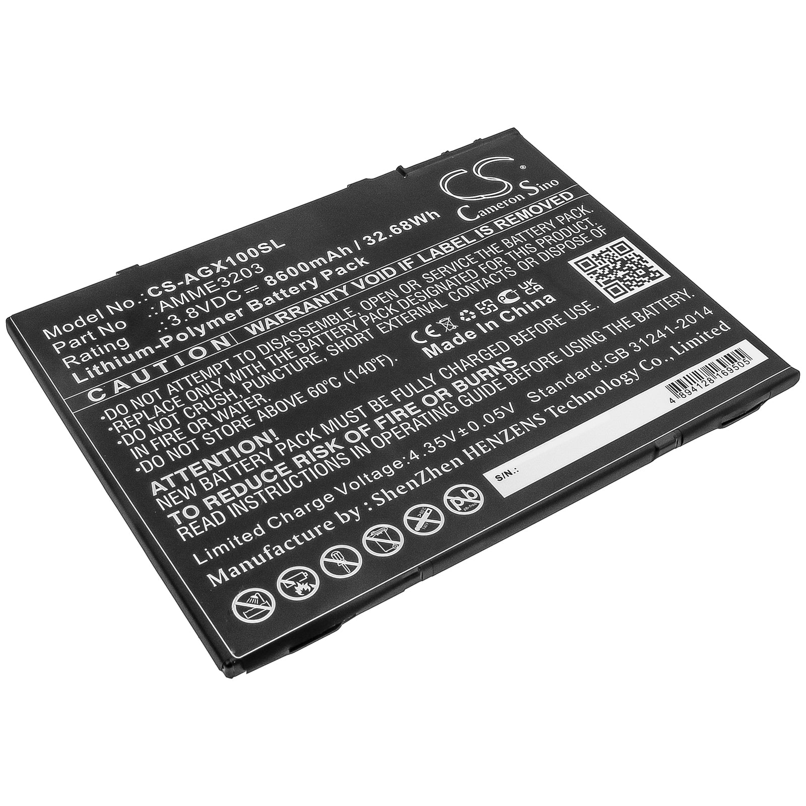 Li-Polymer Battery fits Aegex, 10 Intrinsically Safe Tablet, 10 Tablets 3.8V, 8600mAh Computer Cameron Sino Technology Limited (Suspended)
