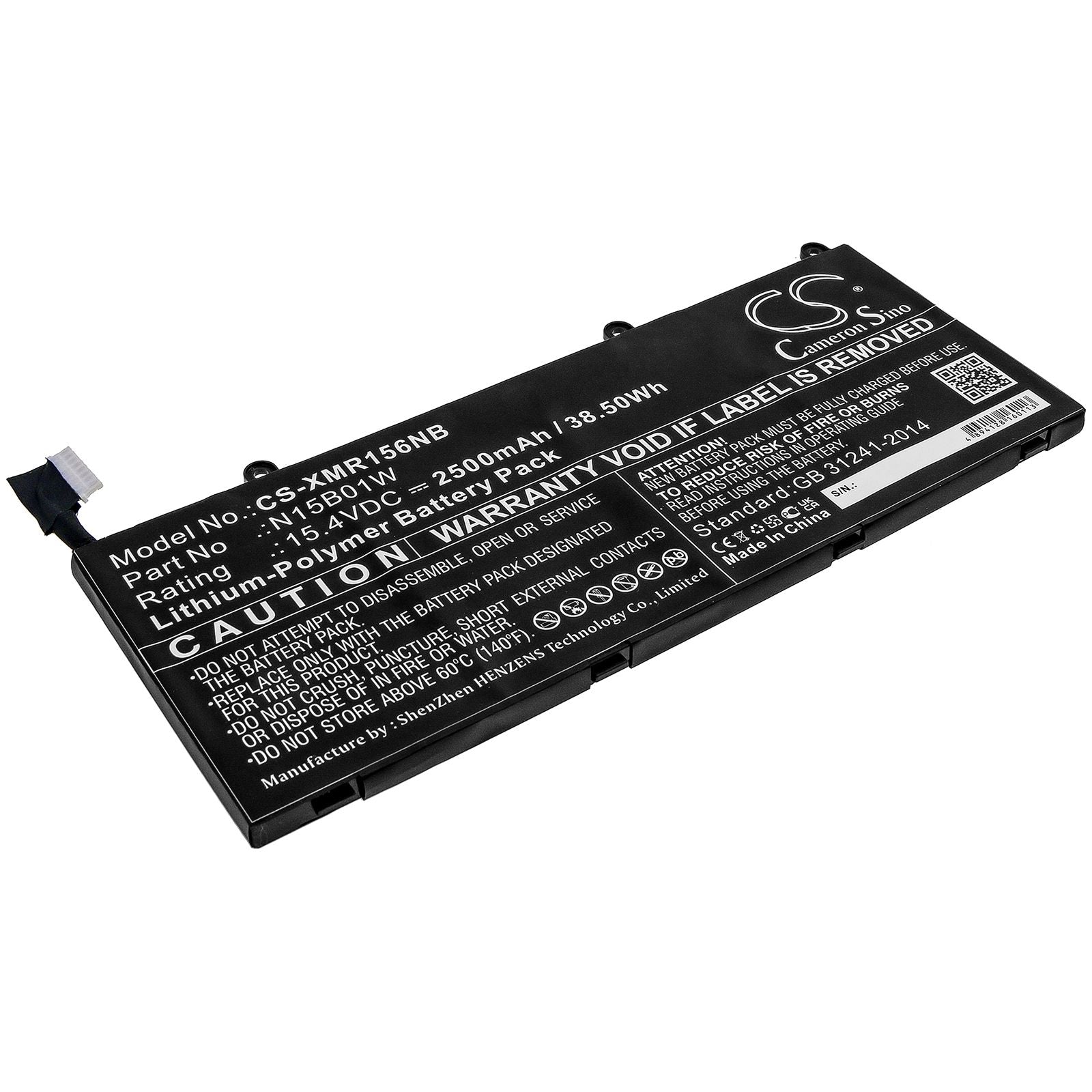 Li-ion Battery fits Xiaomi, N15b01w 15.4V, 2500mAh Notebook & Laptop Cameron Sino Technology Limited