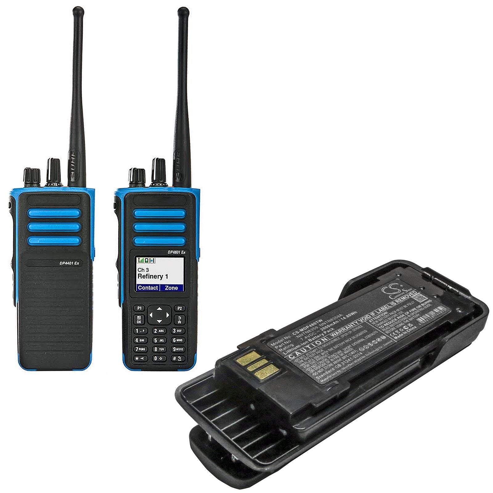 Li-ion Battery fits Motorola, Dp4000ex, Dp4401ex Atex 7.6V, 1800mAh Two-Way Radio Cameron Sino Technology Limited