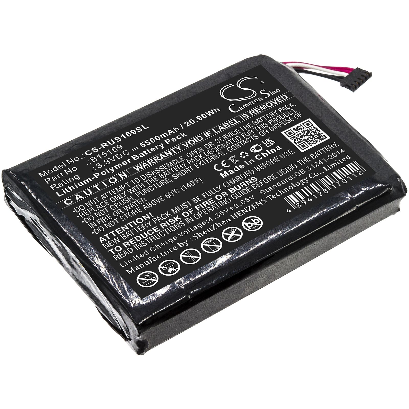 Li-Polymer Battery fits Ring, Stick Up Cam 3.8V, 5500mAh Home Security Camera Cameron Sino Technology Limited