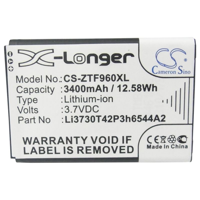 Li-ion Battery Fits Net10, Srq-z289l, Z289l, T-mobile 3.7v, 3400mah Hotspot Cameron Sino Technology Limited