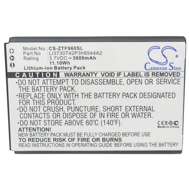 Li-ion Battery fits Net10, Srq-z289l, Z289l, T-mobile 3.7V, 3000mAh Hotspot Cameron Sino Technology Limited