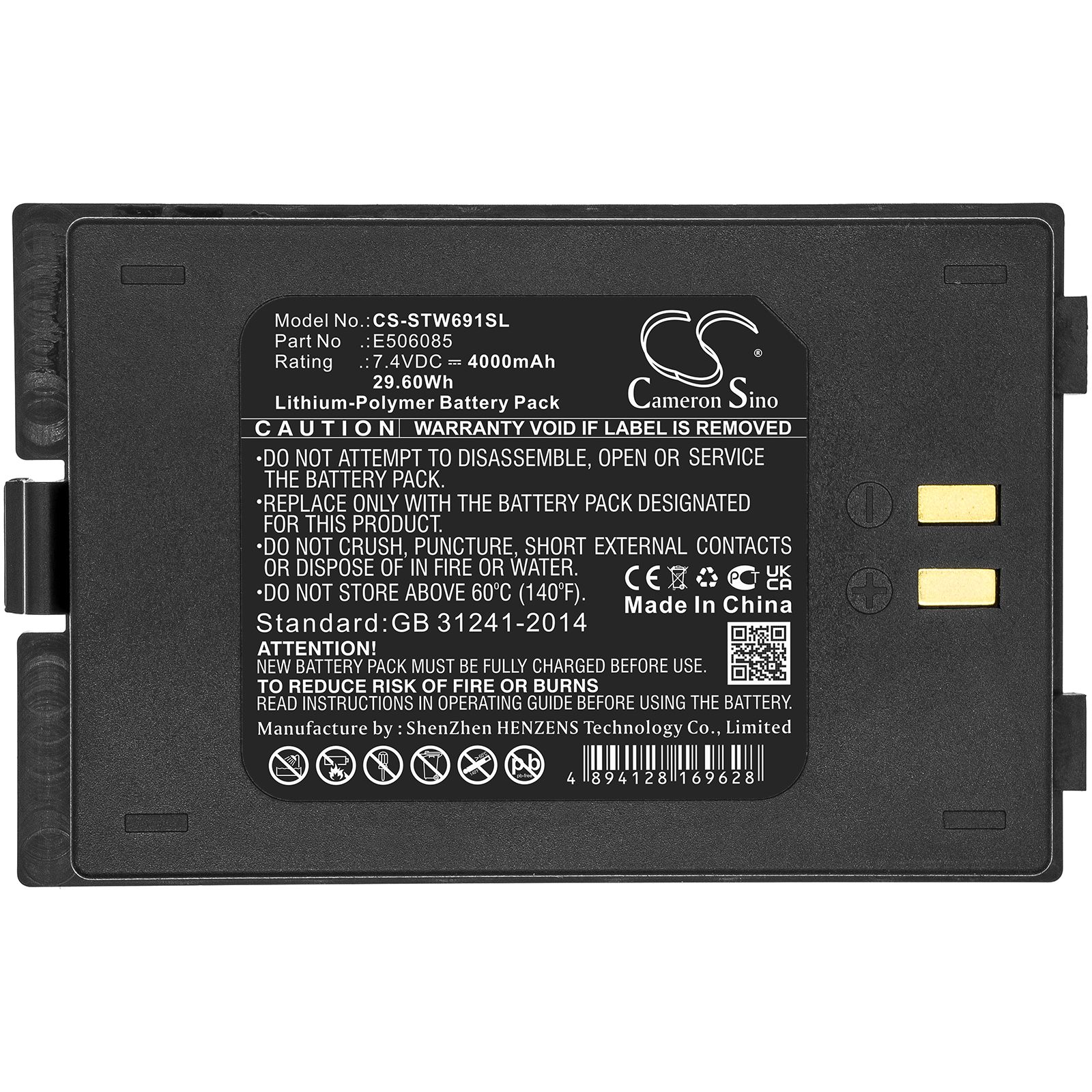 Ni-MH Battery fits Satlink, Ws-6916 7.4V, 4000mAh Equipment & Survey & Test Cameron Sino Technology Limited