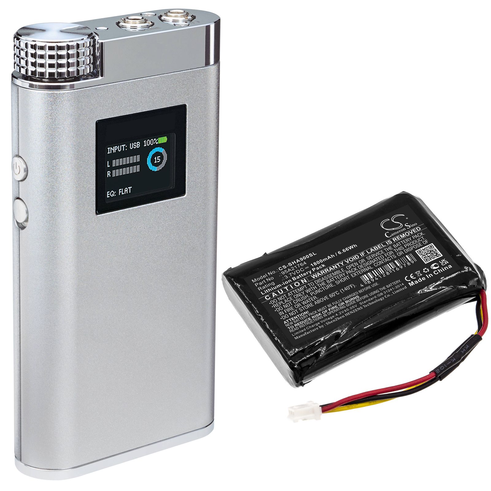 Li-ion Battery fits Shure, Sha900 3.7V, 1800mAh Amplifier Cameron Sino Technology Limited