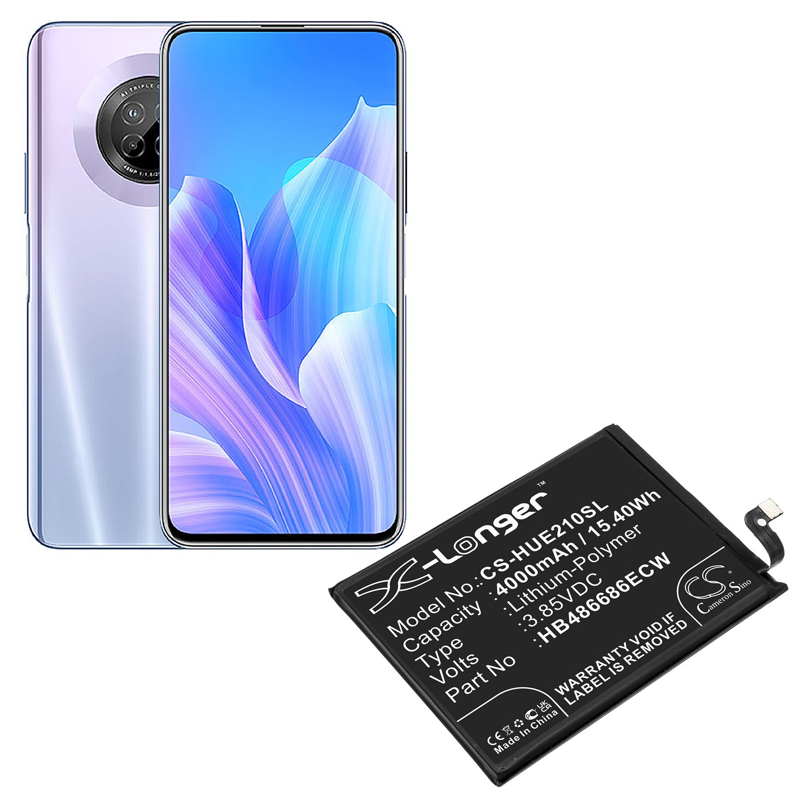 Li-Polymer Battery fits Huawei, Changxiang 20 Plus, Enjoy 20 Plus, Enjoy 20 Plus 5g Standard Edit 3.85V, 4000mAh Mobile & SmartPhone Cameron Sino Technology Limited