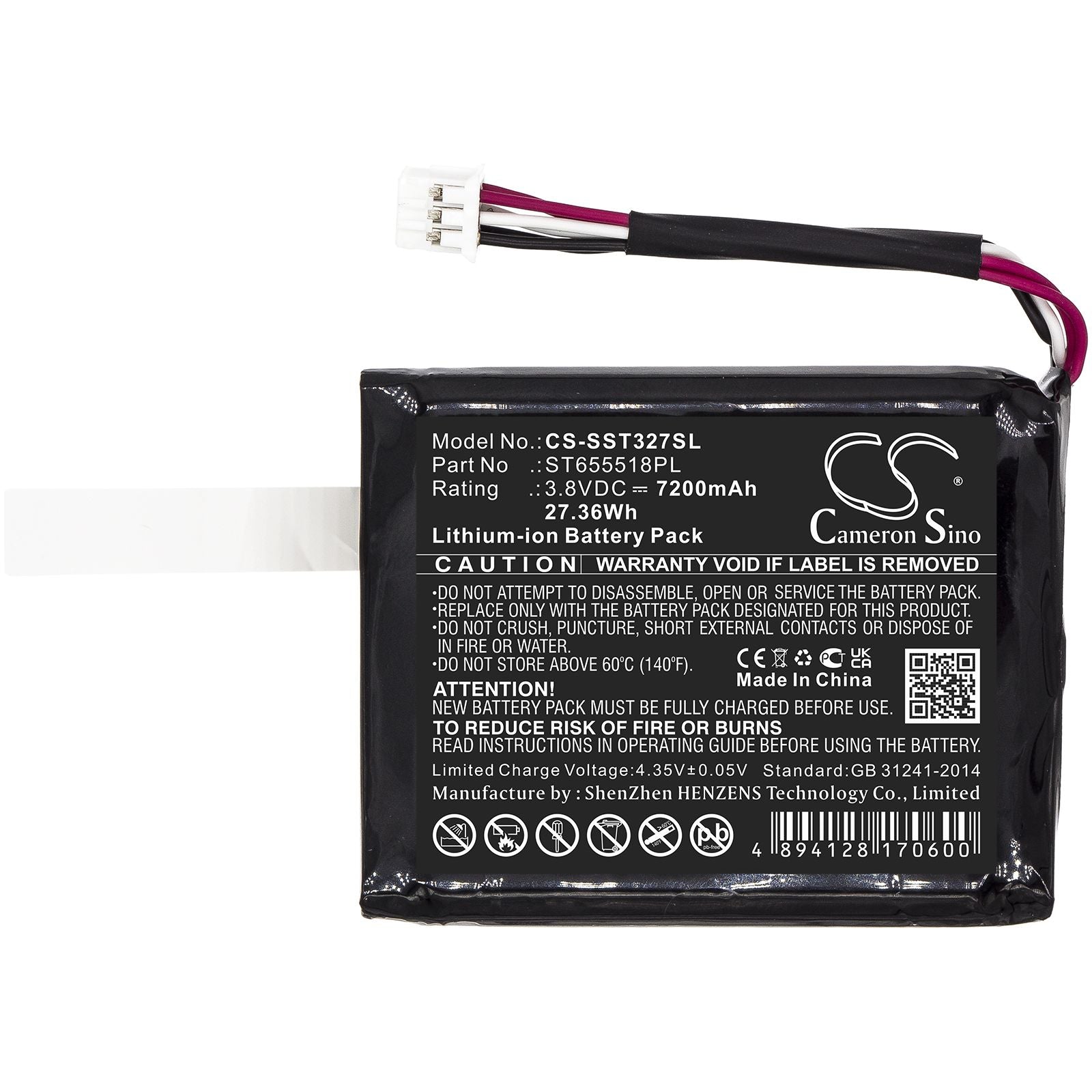 Li-ion Battery fits Senter, St103, St327 3.8V, 7600mAh Equipment & Survey & Test Cameron Sino Technology Limited